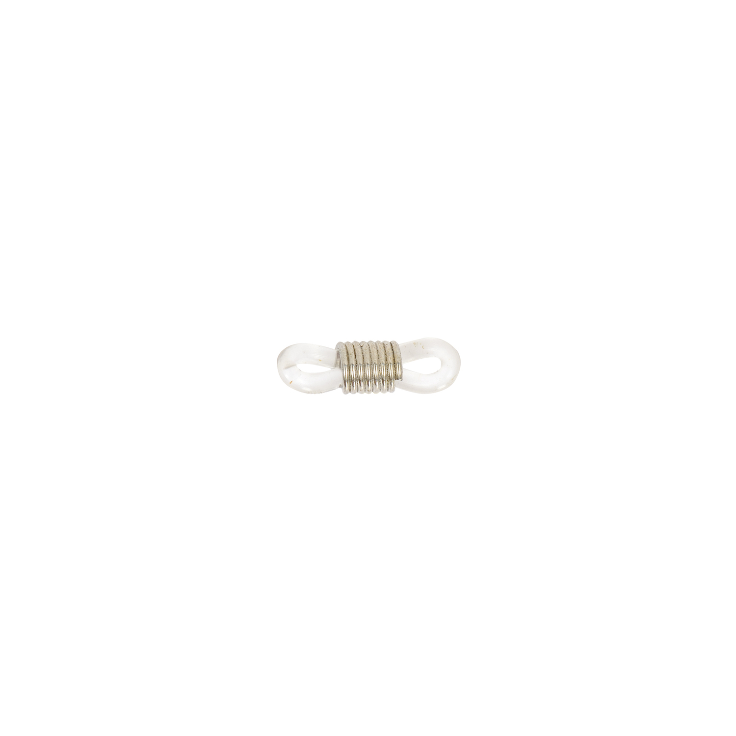 Brillenschlaufen 5x3mm 4 Stück von Rico Design, transparent, auf weißem Hintergrund abgebildet.