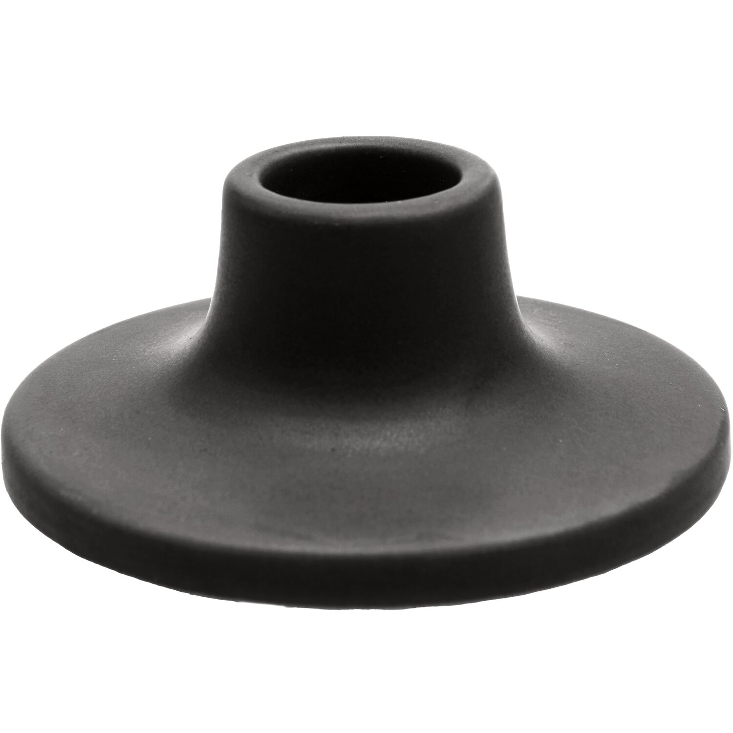 Keramikkerzenhalter 8x8x3,5cm in elegantem Schwarz von Rico Design, ideal für stilvolle Dekoration.