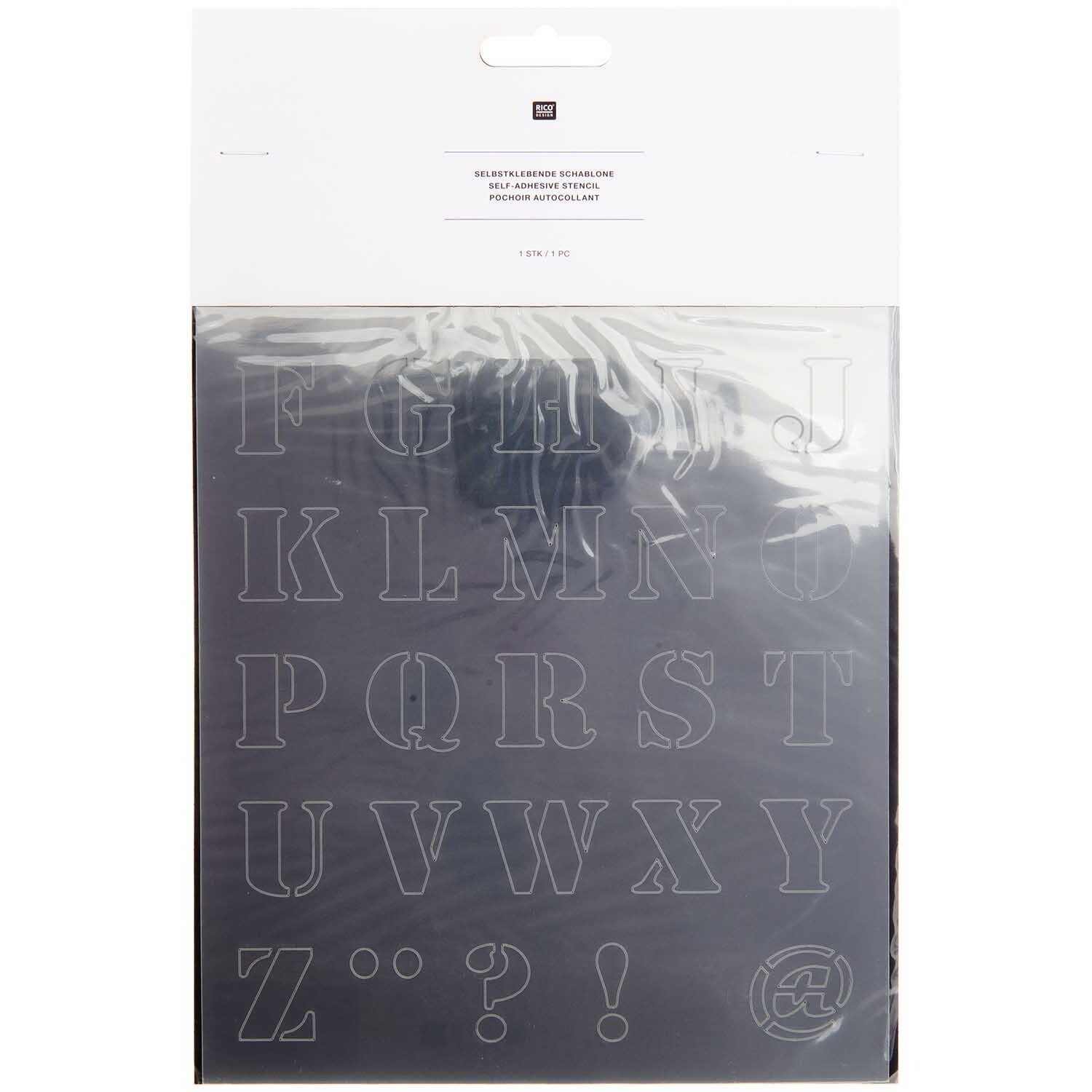 Schablone Alphabet 1 18,5x24,5cm selbstklebend von Rico Design