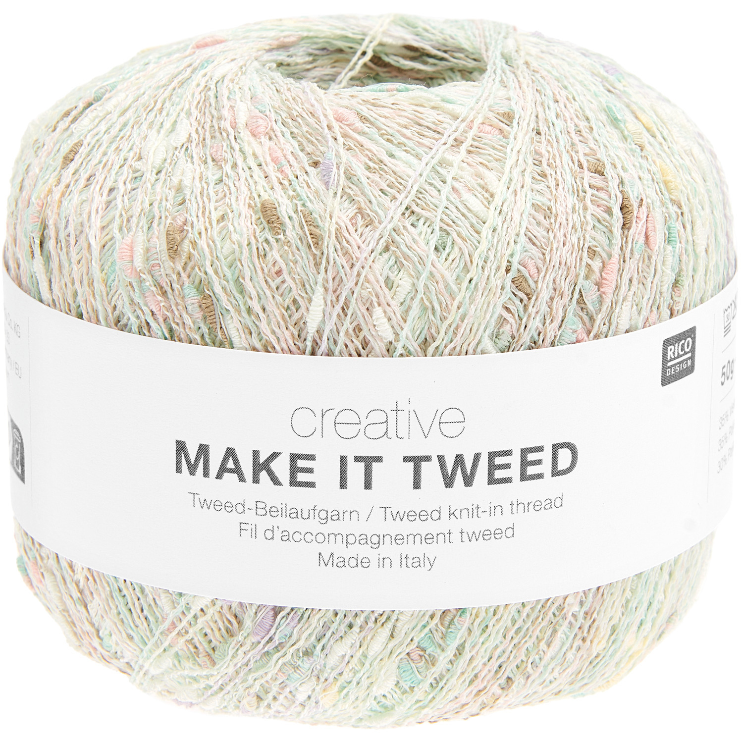 Creative Make It Tweed: Pastellfarbenes Strickgarn von Rico Design, ideal für modische Strickprojekte.