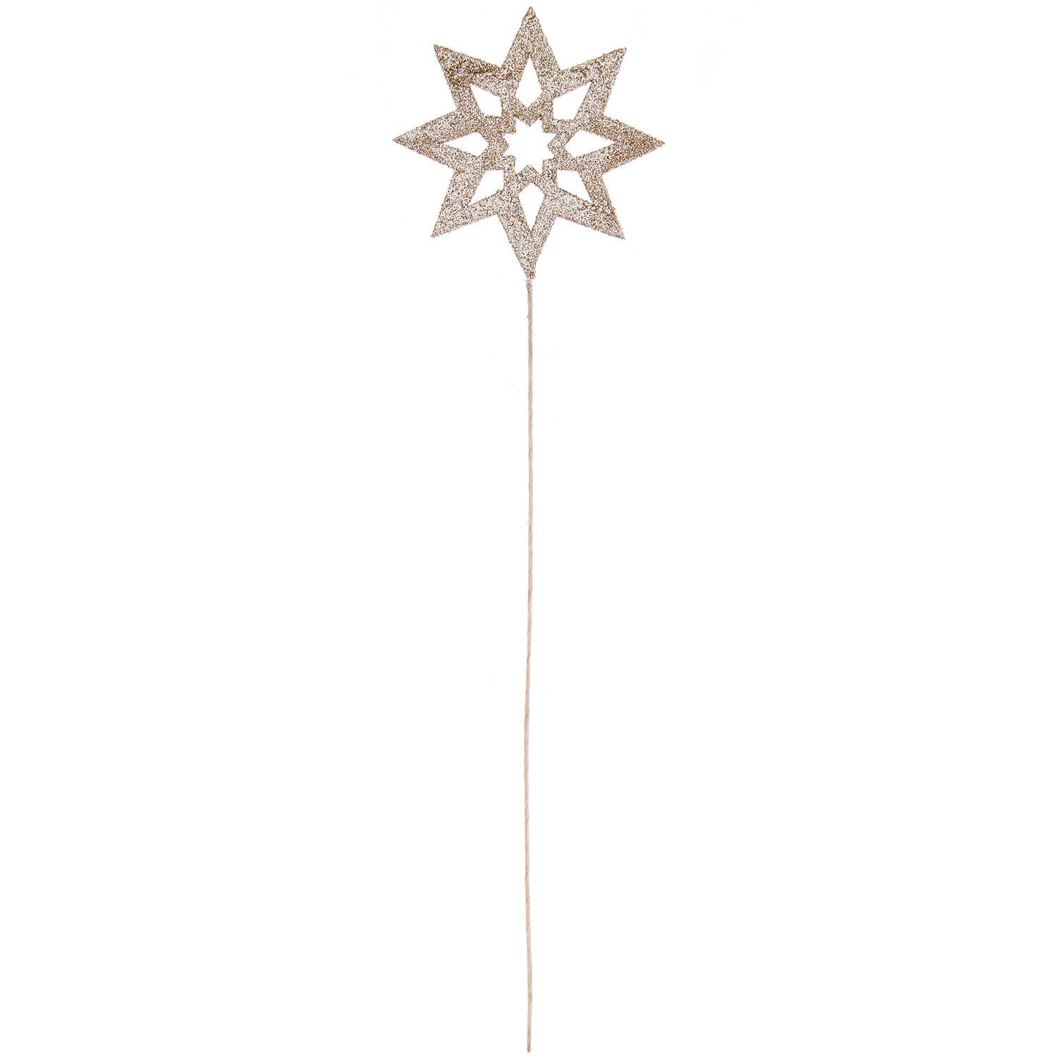 Glitter-Picker Stern 27x5cm von Rico Design in funkelndem Gold, ideal für festliche Dekorationen.