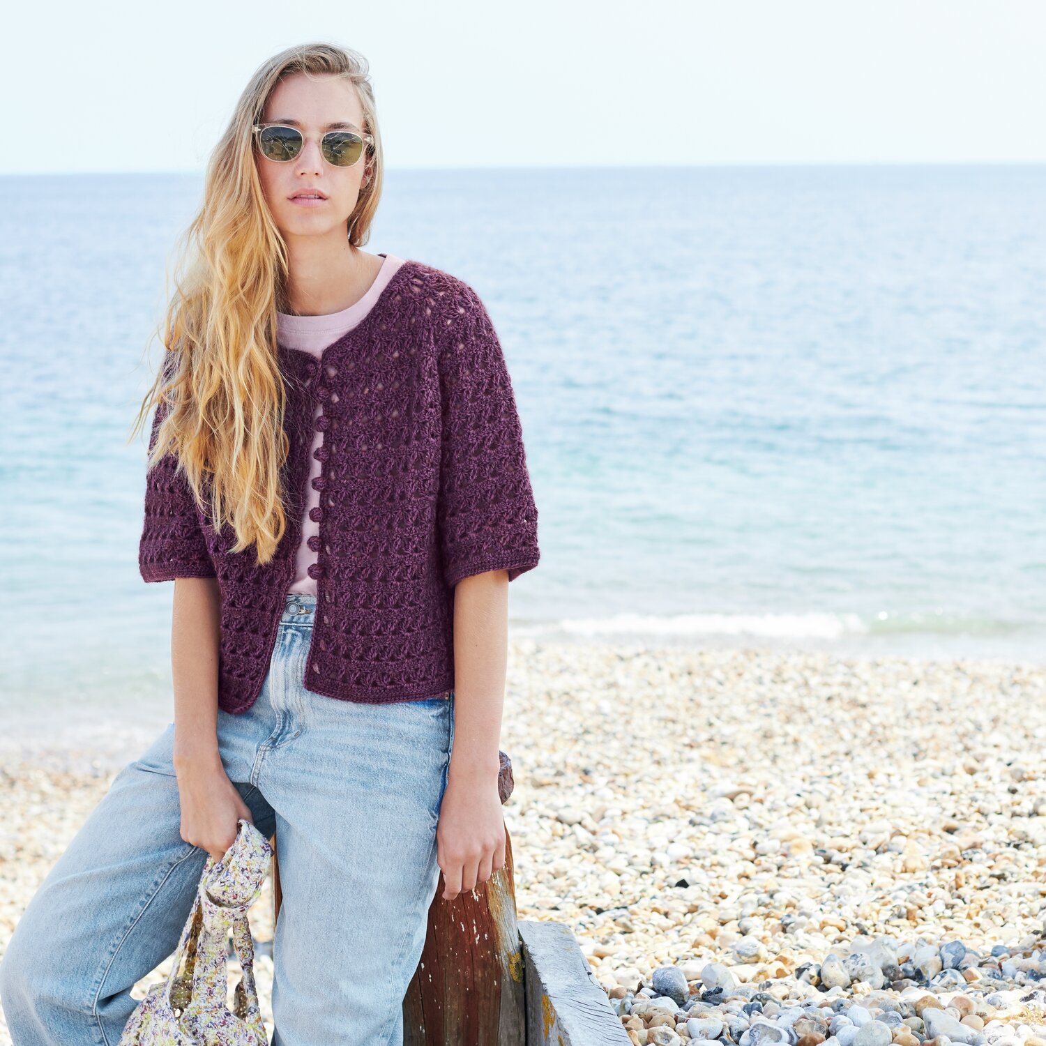 Häkelset kurzarm Jacke Modell 13 B aus Lovewool No. 22 von Rico Design