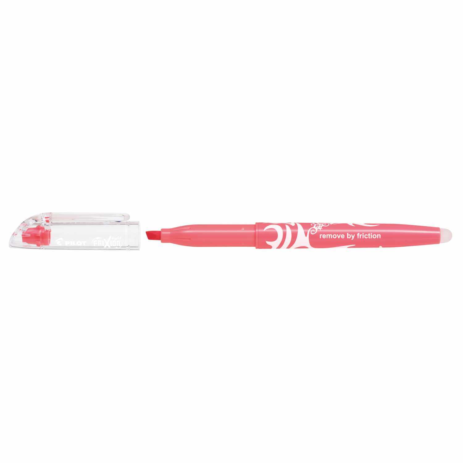 Frixion Light Natural Textmarker in Rot von PILOT, mit abnehmbarem Deckel und schlankem Design.