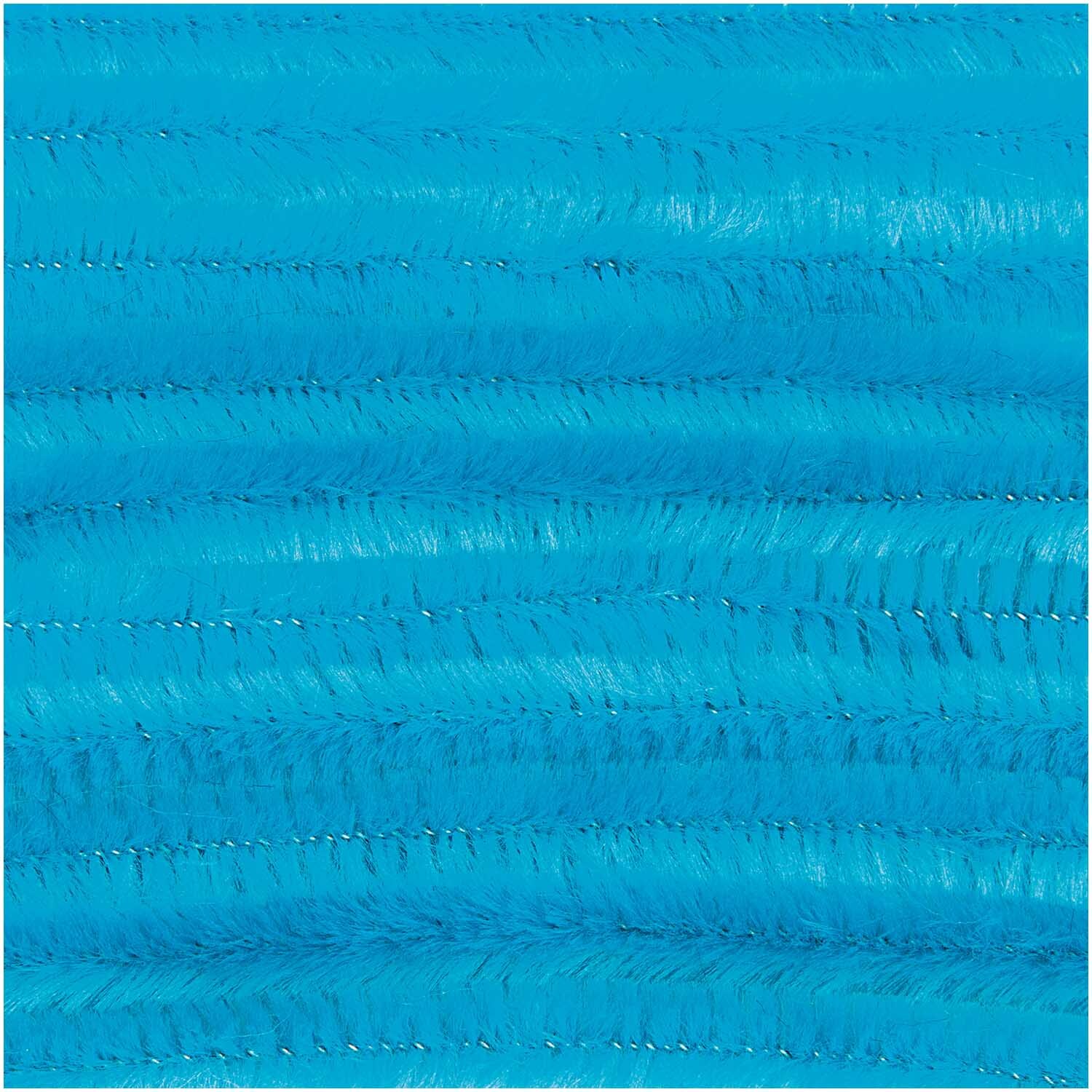 Chenilledraht 50cm 10 Stück von Rico Design in leuchtendem Cyan, ideal für kreative Bastelprojekte.