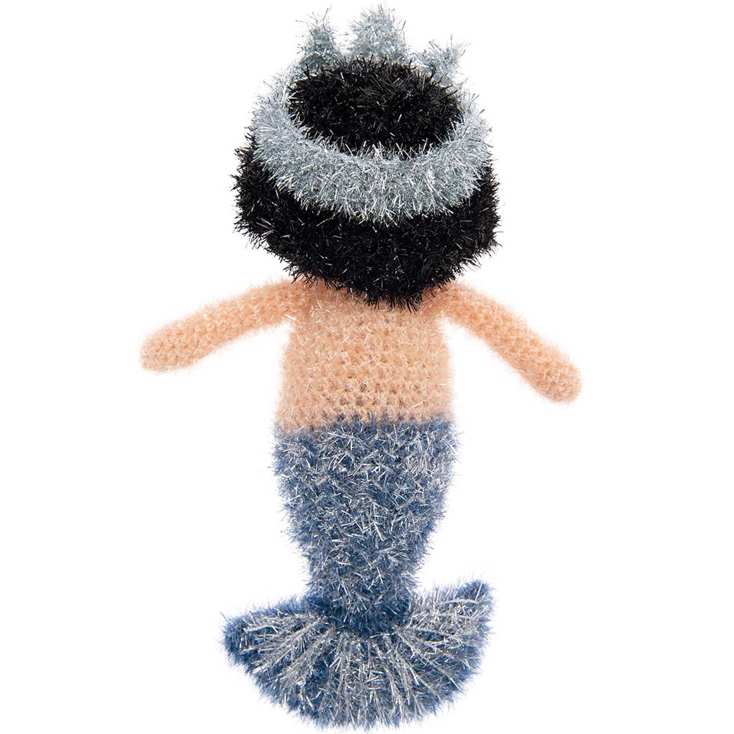 Creative Bubble: Handgestrickte Meerjungfrau mit glänzendem Schwanz in Metallic Silber von Rico Design.