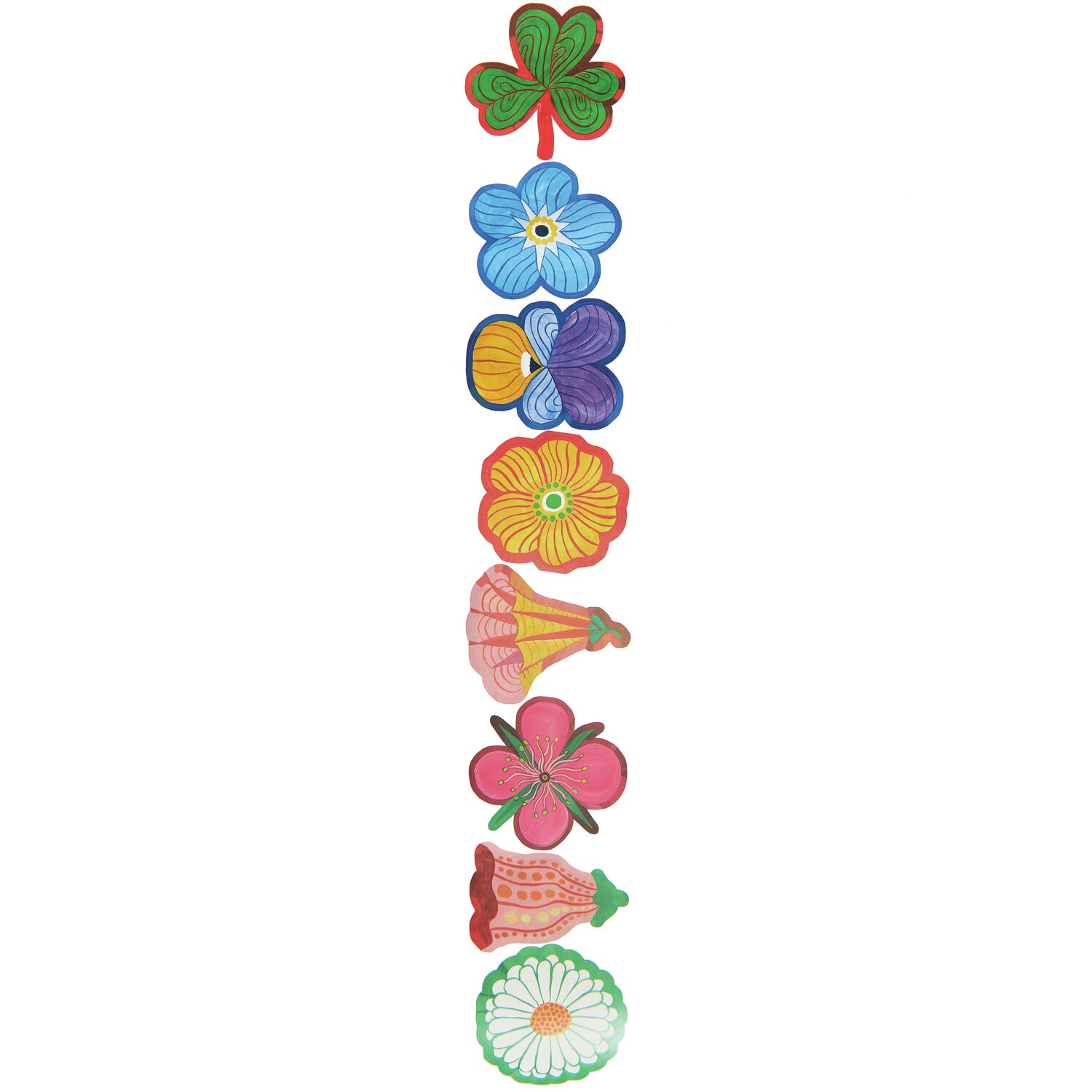 Sticker Midsommar Magic Blumen: Bunte Blumensticker von Rico Design, 100 Stück, ideal für kreative Projekte.