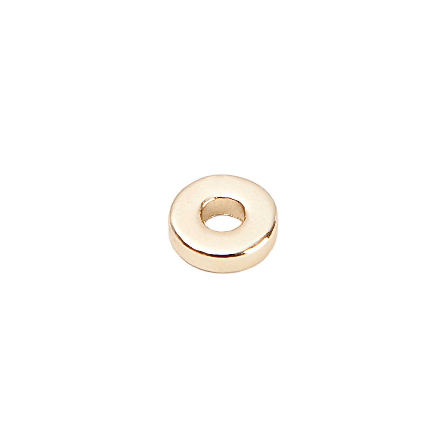 Scheibe rund gold 7mm 30 Stück von Rico Design. Runde goldene Scheibe mit Loch in der Mitte. Ideal für Schmuckdesign.