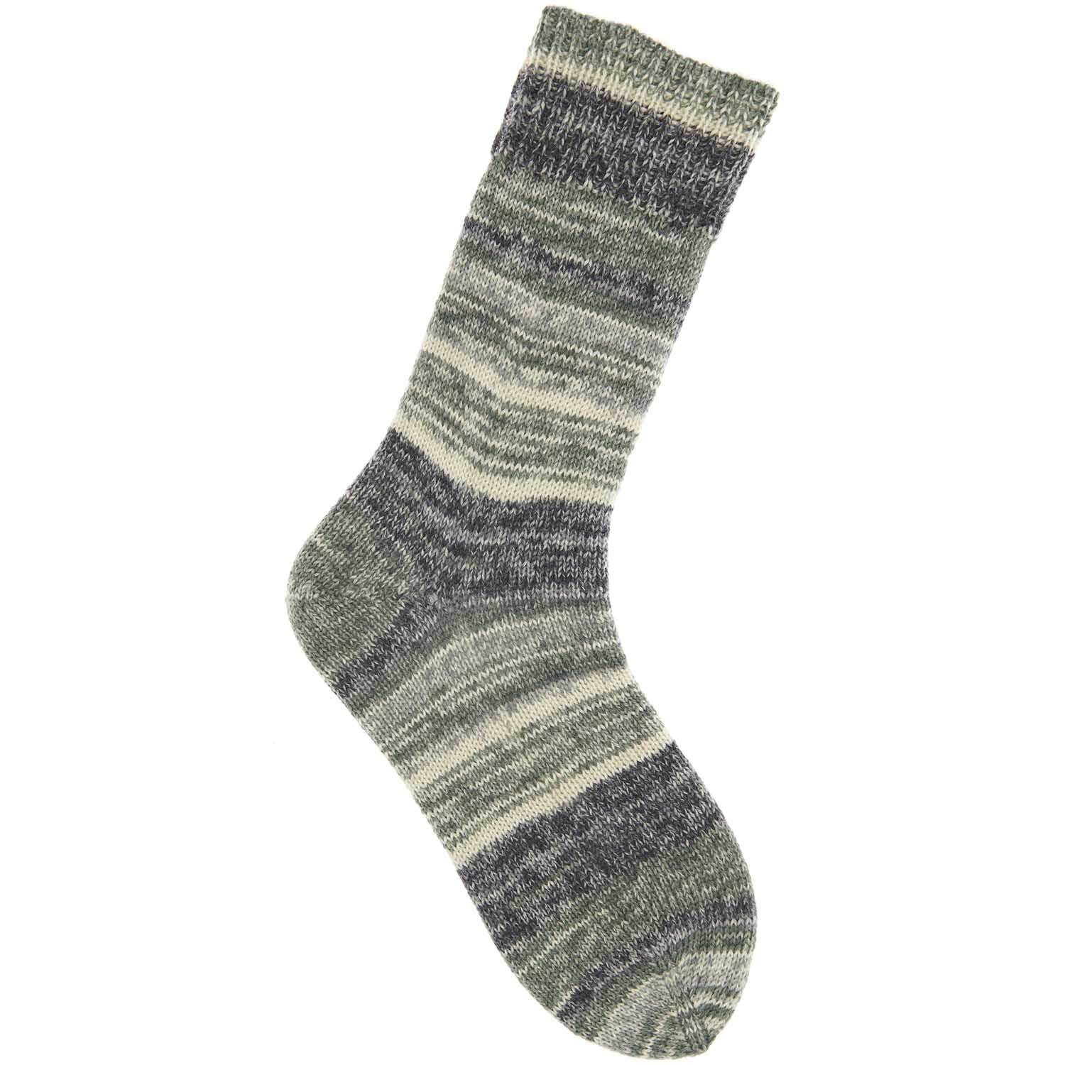 Socks Earth + Wind + Fire 4-fägig: Weiche, gestreifte Socke in Grüntönen, ideal für den Winter.