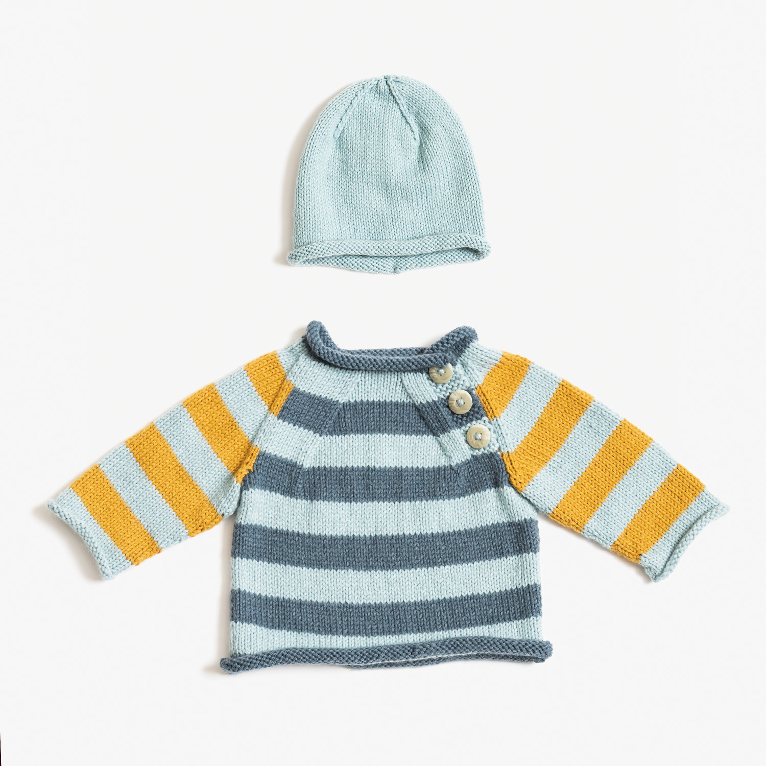 Strickanleitung Babypullover und Mütze aus Rico Baby Dream dk Uni von Rico Design