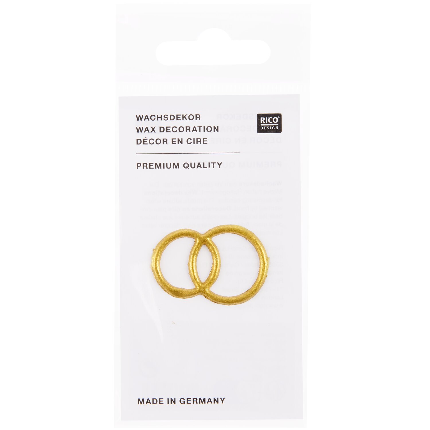 Wachsdekor Ringe 3,3x2,2cm Farbe Gold von Rico Design