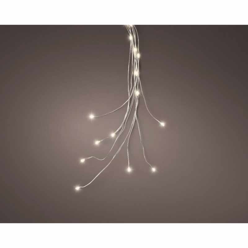 Micro LED-Bündel warmweiß 80cm von Kaemingk, zeigt leuchtende, filigrane Lichter in einem dunklen Raum. Ideal für stimmungsvolle Dekorationen.