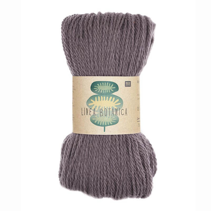 Linea Botanica: Weiches, graues Garn von Rico Design, 50g 130m, ideal für Strickprojekte.