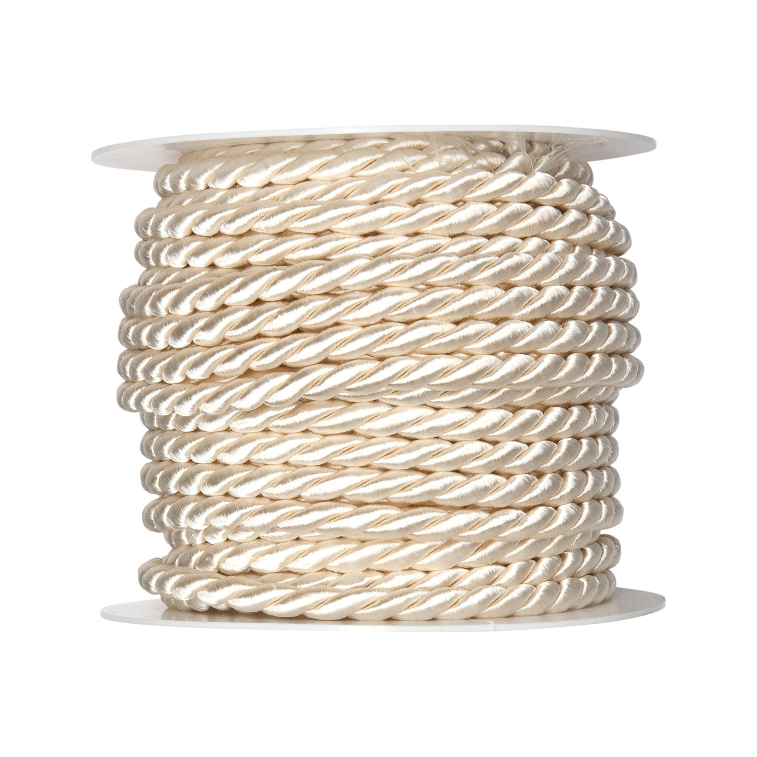 Kordel 6mm 4m auf Rolle in Creme von Halbach, ideal für kreative DIY-Projekte und Dekorationen.