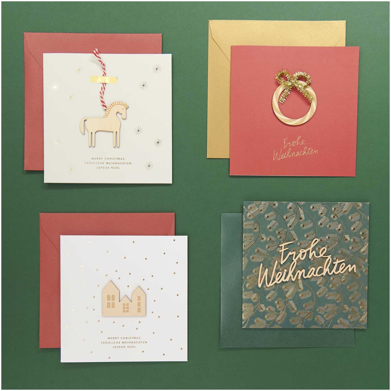 Paper Poetry Grußkarte Frohe Weihnachten Grün 14x14cm von Rico Design