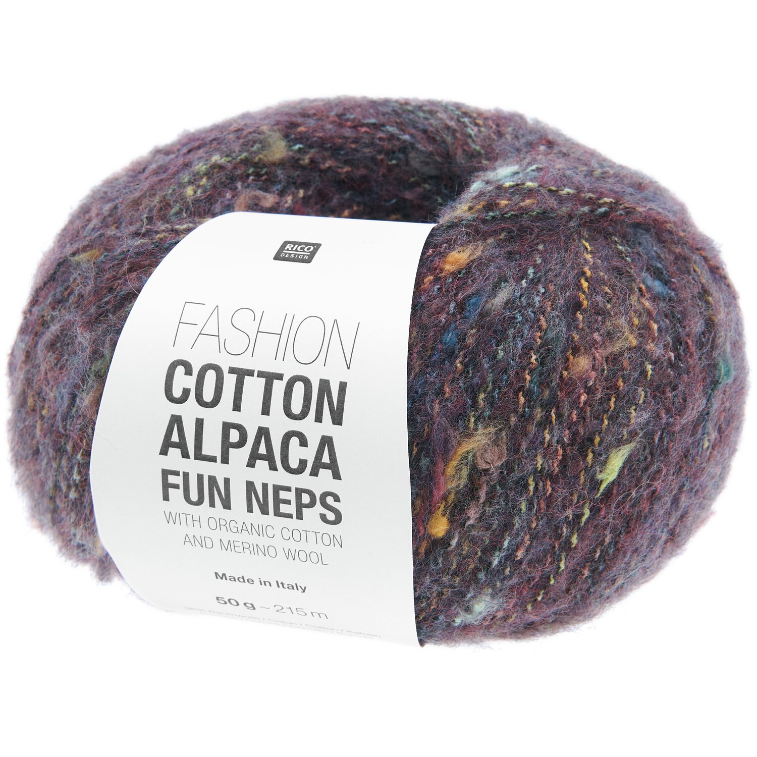 Fashion Cotton Alpaca Fun Neps: Lila Garnknäuel von Rico Design, ideal für Häkelset Dreieckstuch Modell 28.