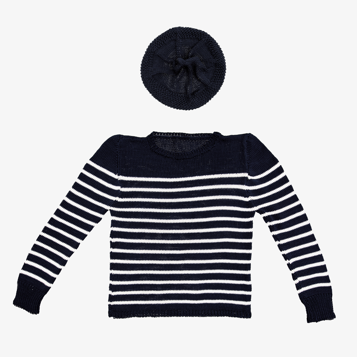 Strickanleitung Pullover und Baskenmütze im Navy-Look von idee. Creativmarkt