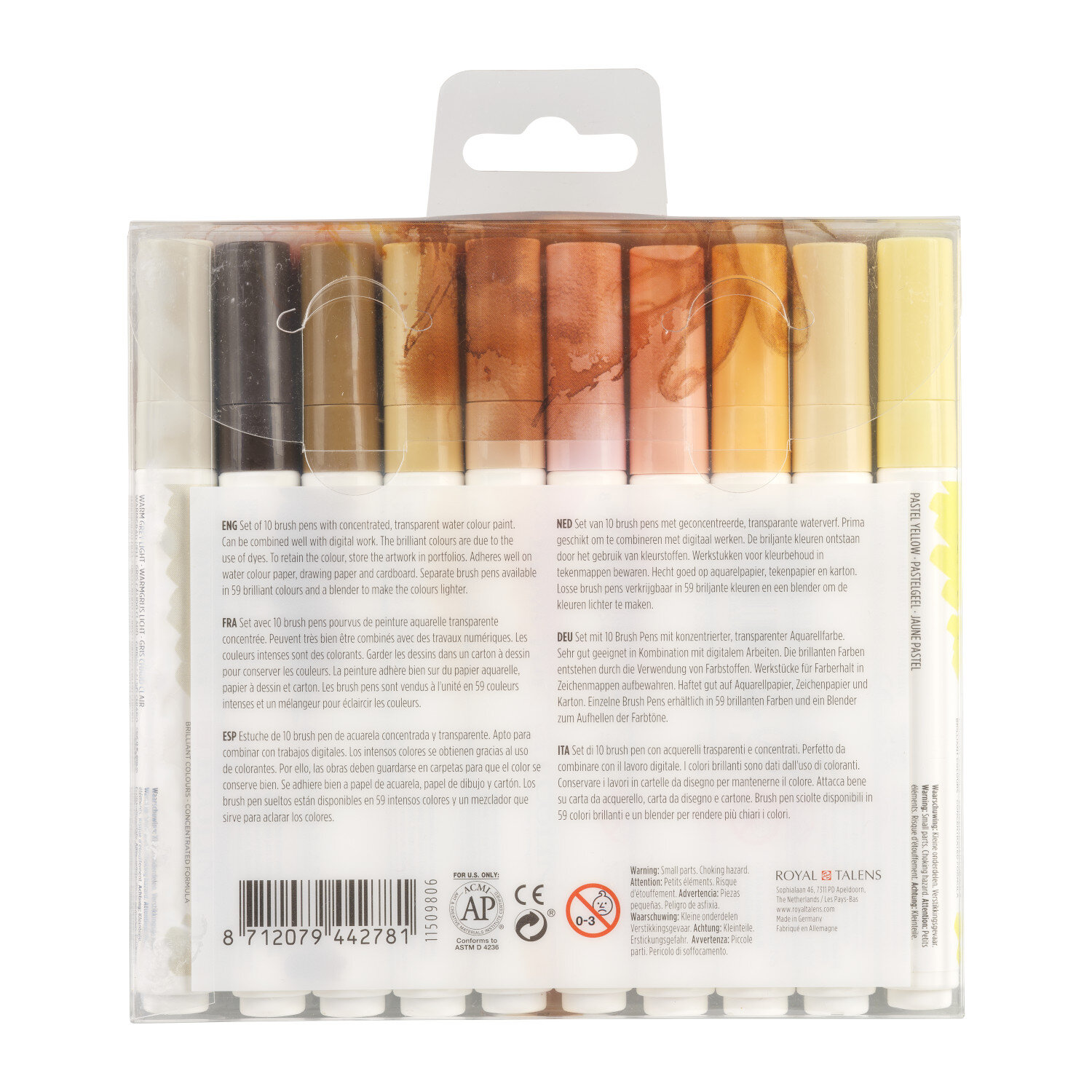 Brush Pen Set 10 Stück Farbe Haut von Royal Talens