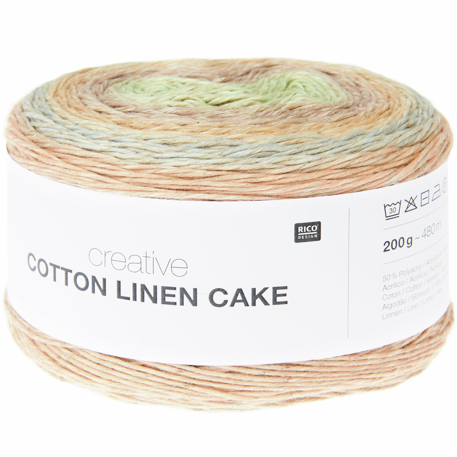 Creative Cotton Linen Cake, Strickset Shirt Modell 10, pastellfarbene Wolle von Rico Design.