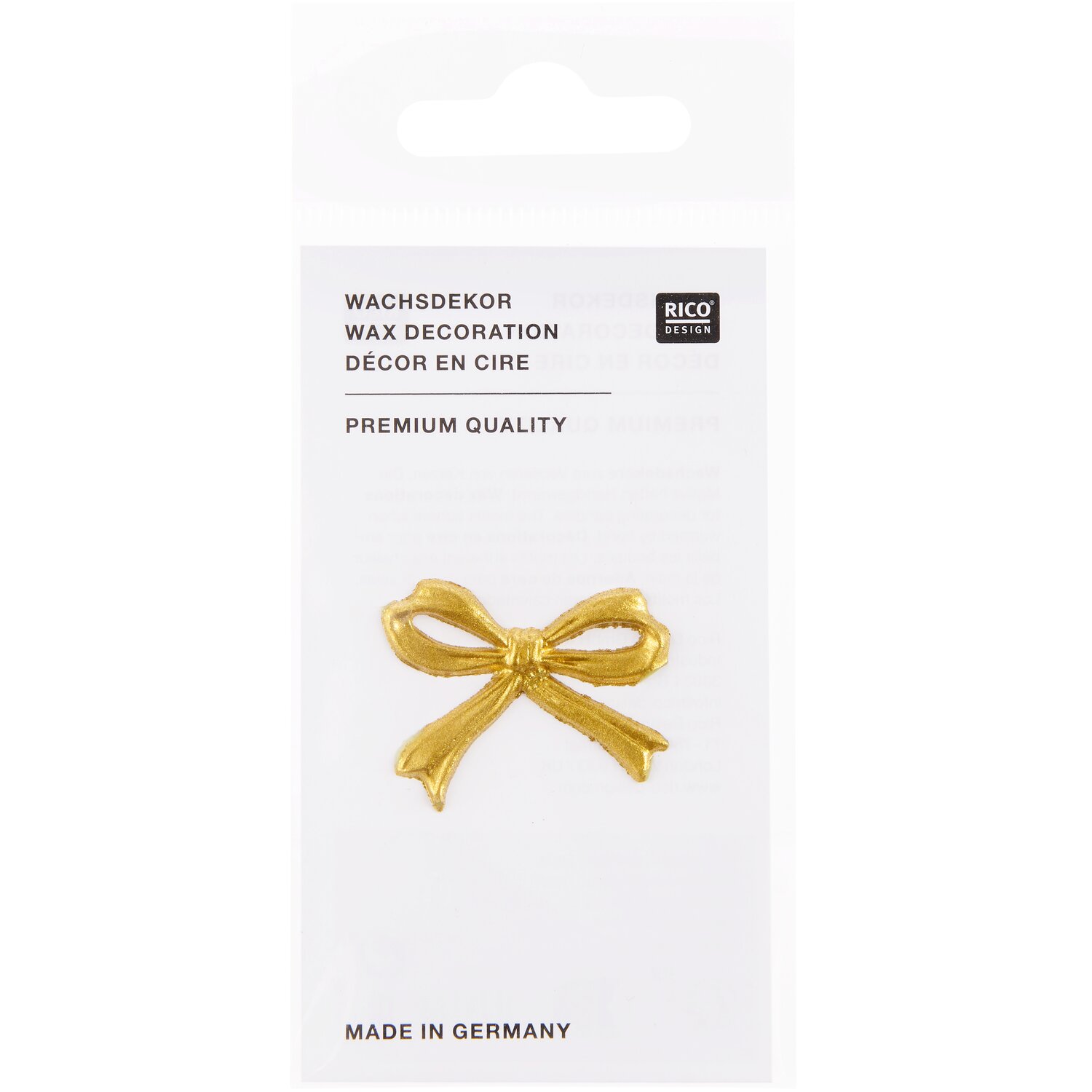 Wachsdekor Schleife groß 12x5,5cm Farbe Gold von Rico Design