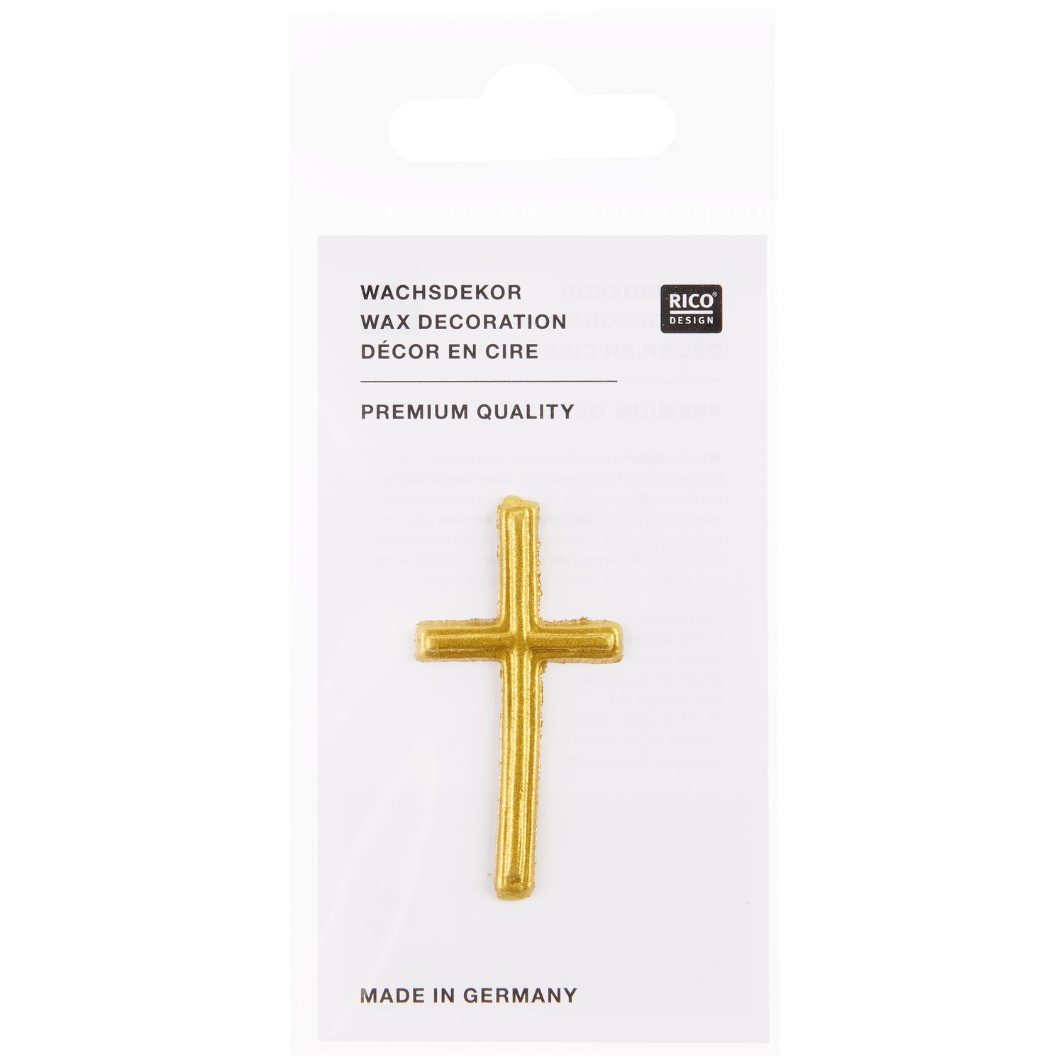 Wachsdekor Kreuz klein 4,5x2,5cm Farbe gold von Rico Design