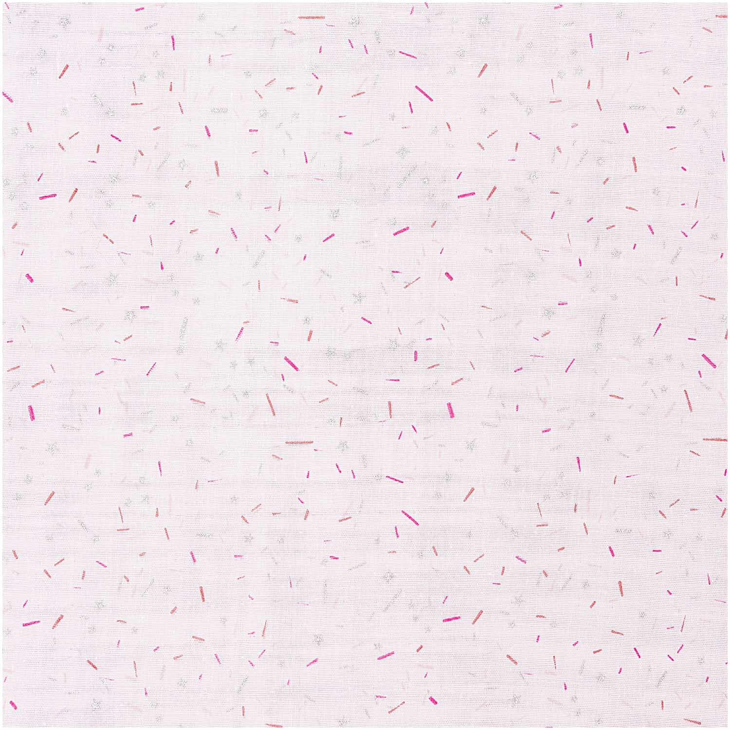 Musselin-Druckstoff mit zarten Streifen in Rosa und Metallic-Details von Rico Design, 50x140cm.