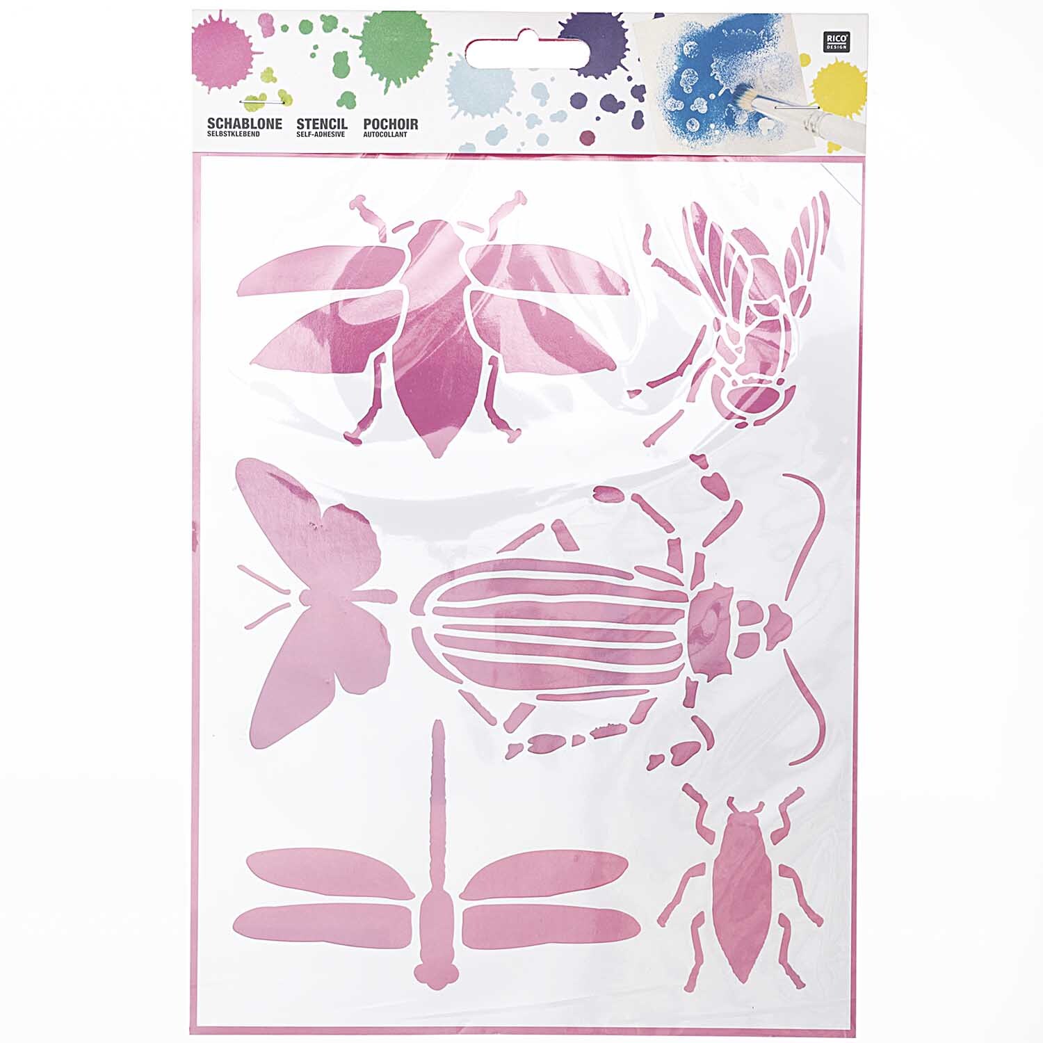 Schablone Insekten 18,5x24,5cm selbstklebend von Rico Design