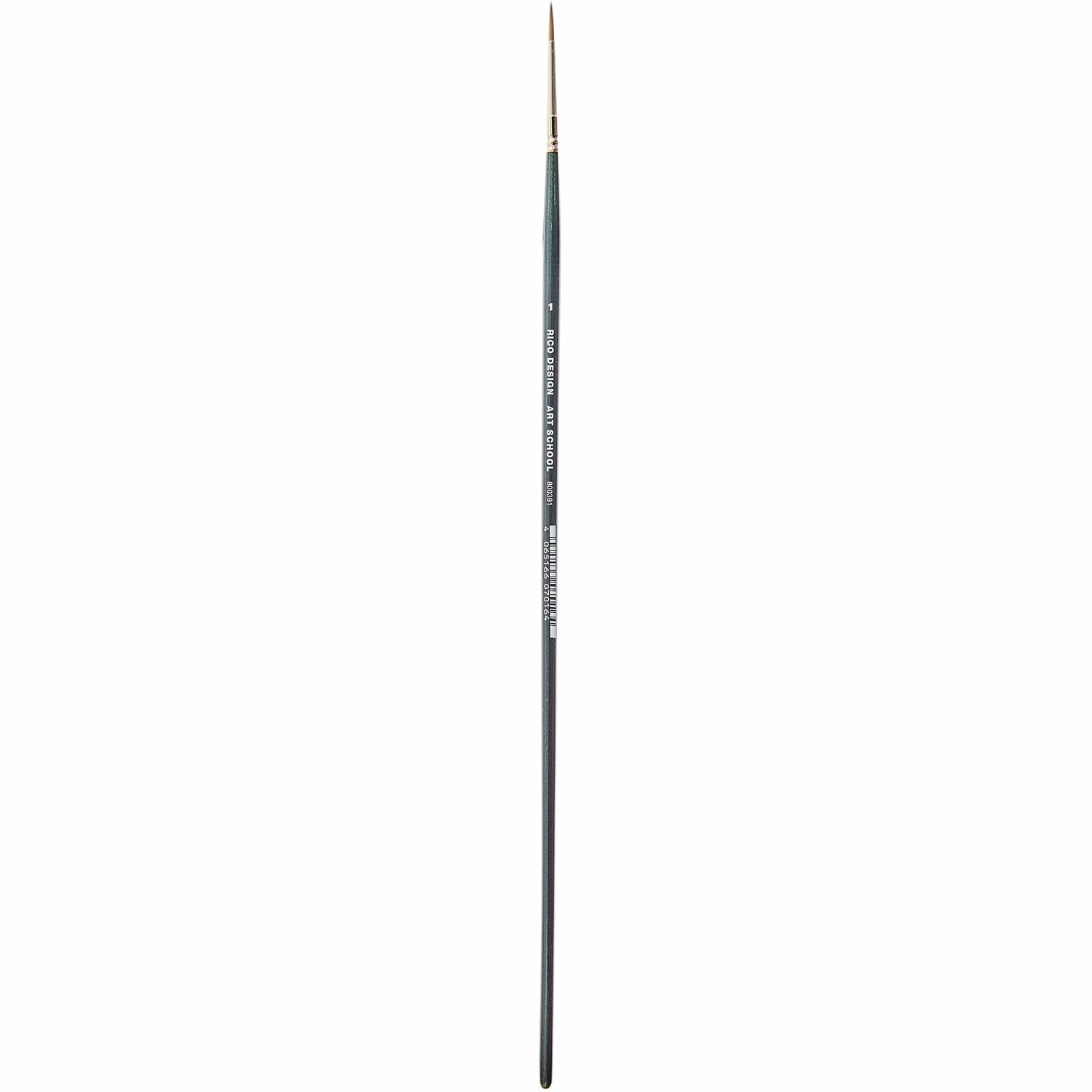 Pinsel Art School Acryl Synthetic rund, ideal für präzises Malen. Dunkler Griff, feine Spitze.