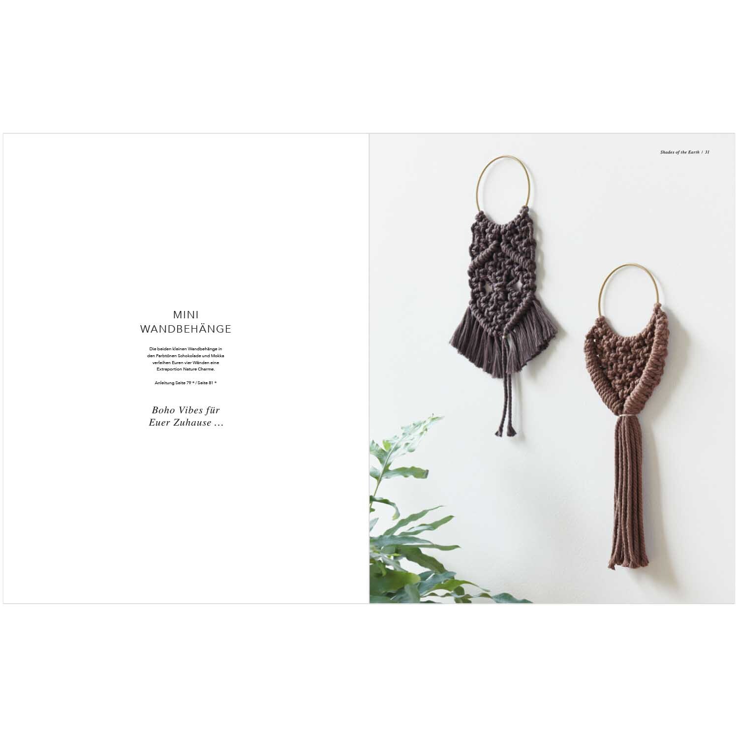 Rico Macrame: Zwei handgefertigte Wandbehänge in Braun von Rico Design, ideal für Boho-Dekor.