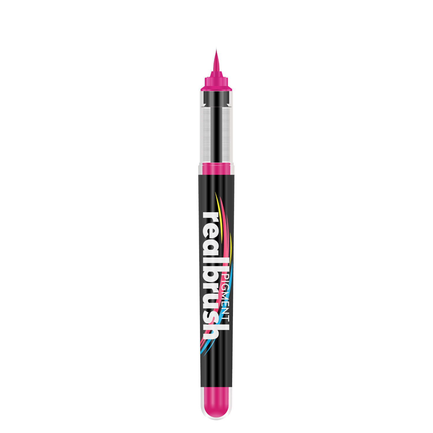 Realbrush Pigment Marker in leuchtendem Pink von Karin, ideal für präzises Zeichnen und kreative Projekte.