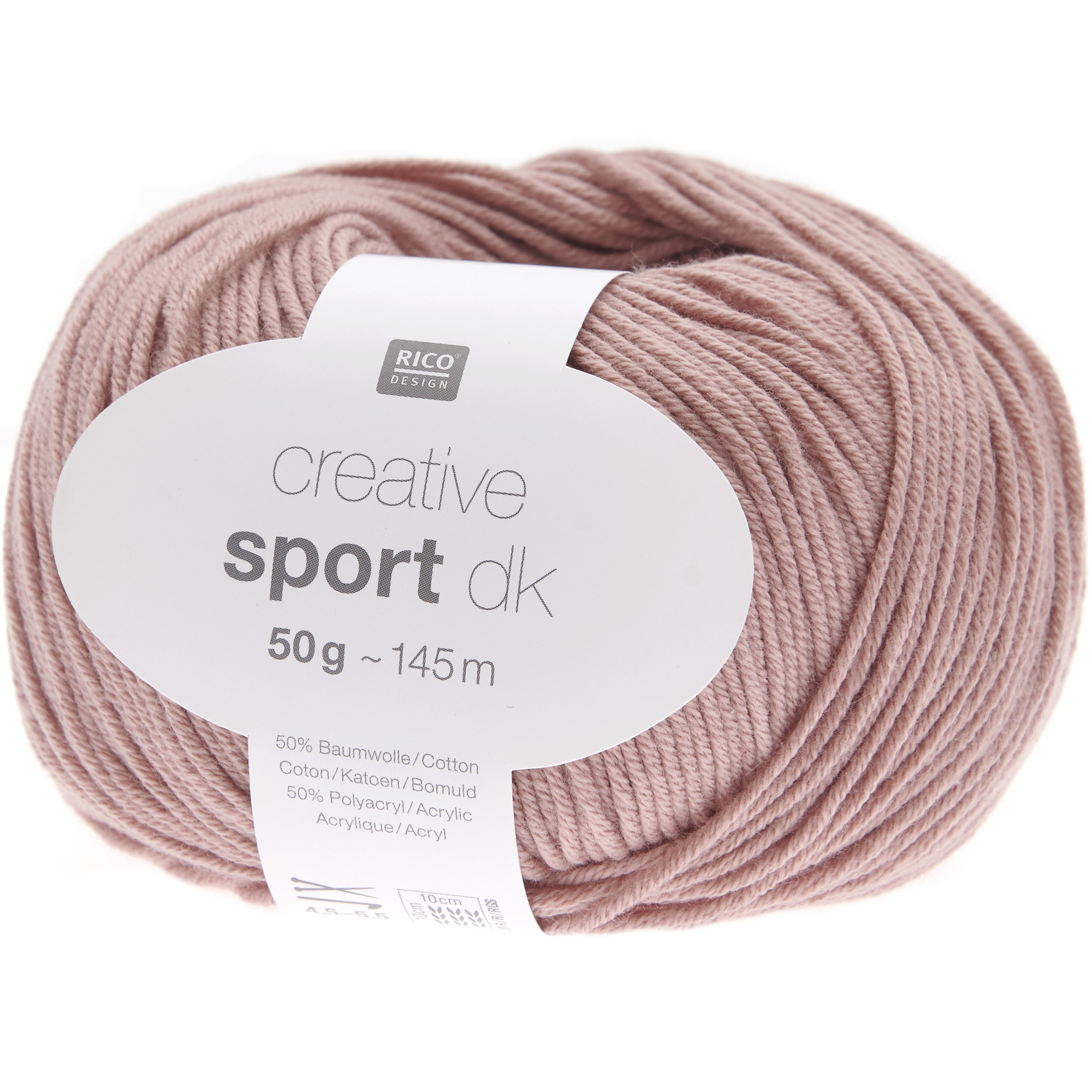 Creative Sport dk Wolle in Lachs von Rico Design, 50g Knäuel mit 145m Länge, ideal zum Stricken.