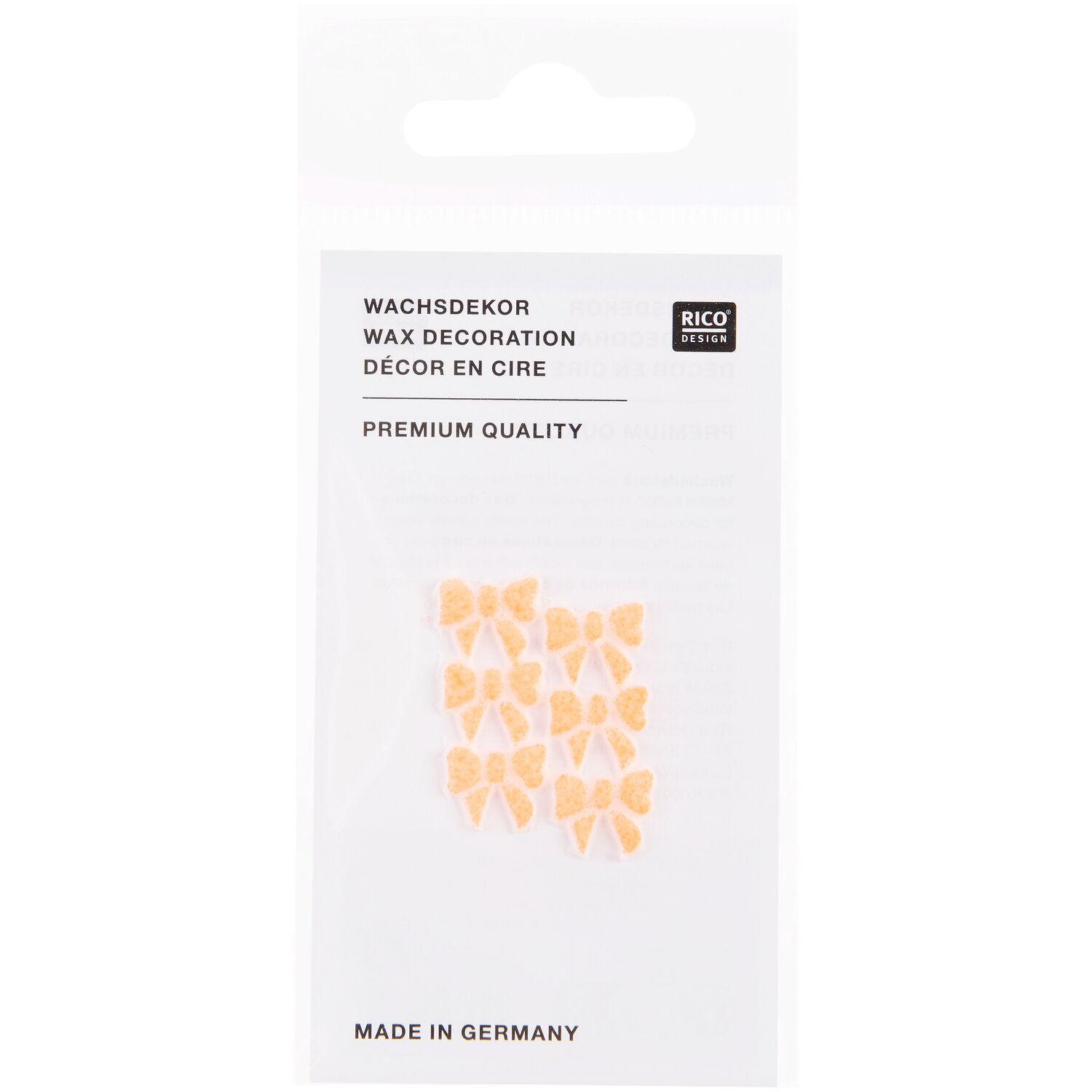 Wachsdekor Schleife klein 3,1x2,5cm Farbe Neon Orange von Rico Design