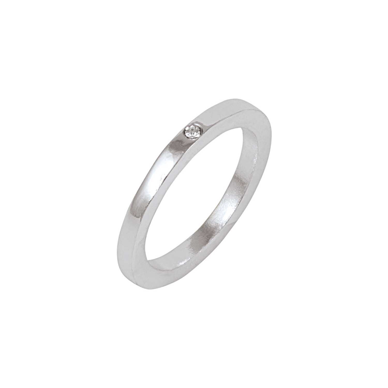 Ring mit Strass-Stein 16mm von Rico Design, silberner Ring mit elegantem Strass-Stein, ideal für stilvolle Anlässe.