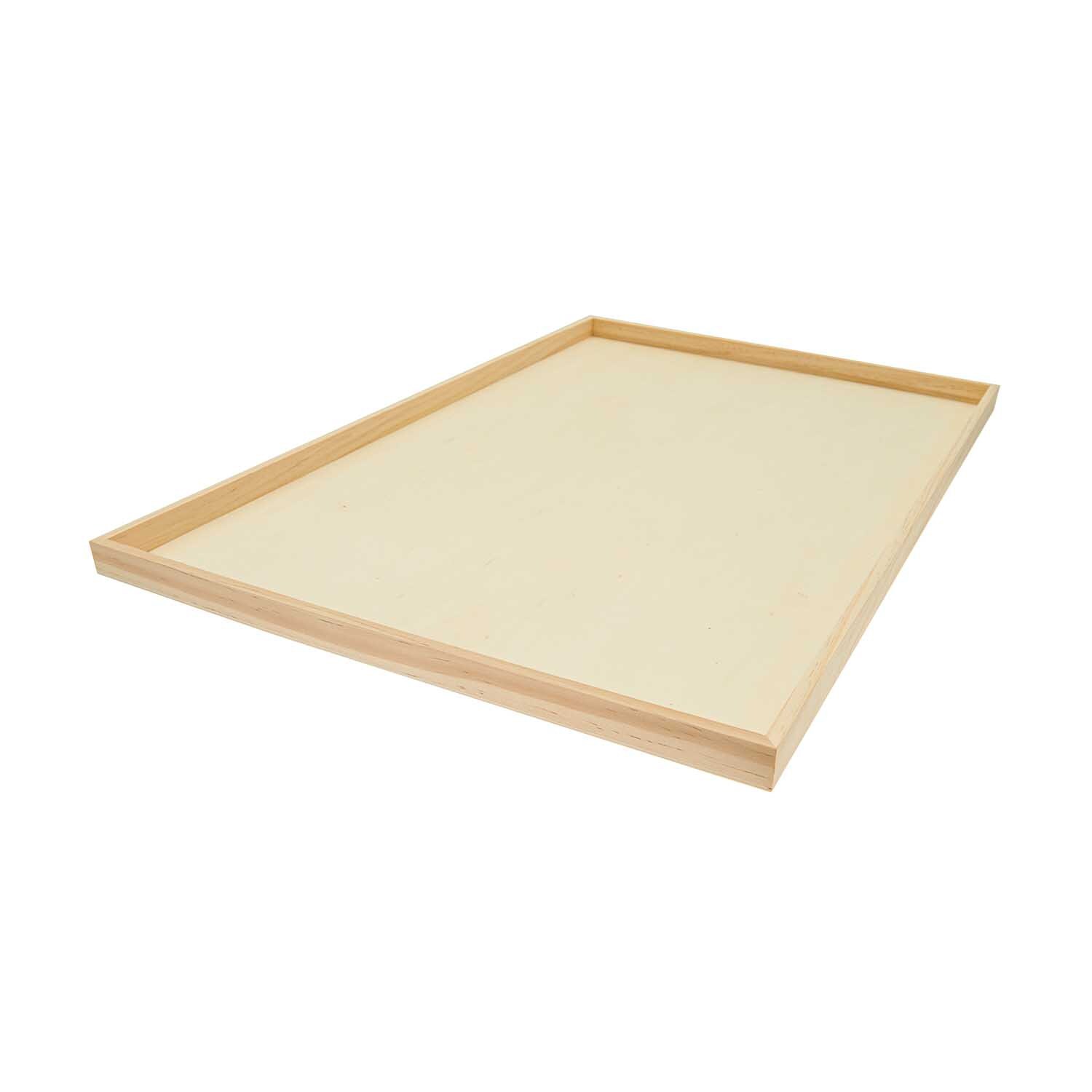 Objektrahmen natur von Rico Design: Ein rechteckiger Holzrahmen in natürlichem Finish, ideal für kreative Präsentationen.