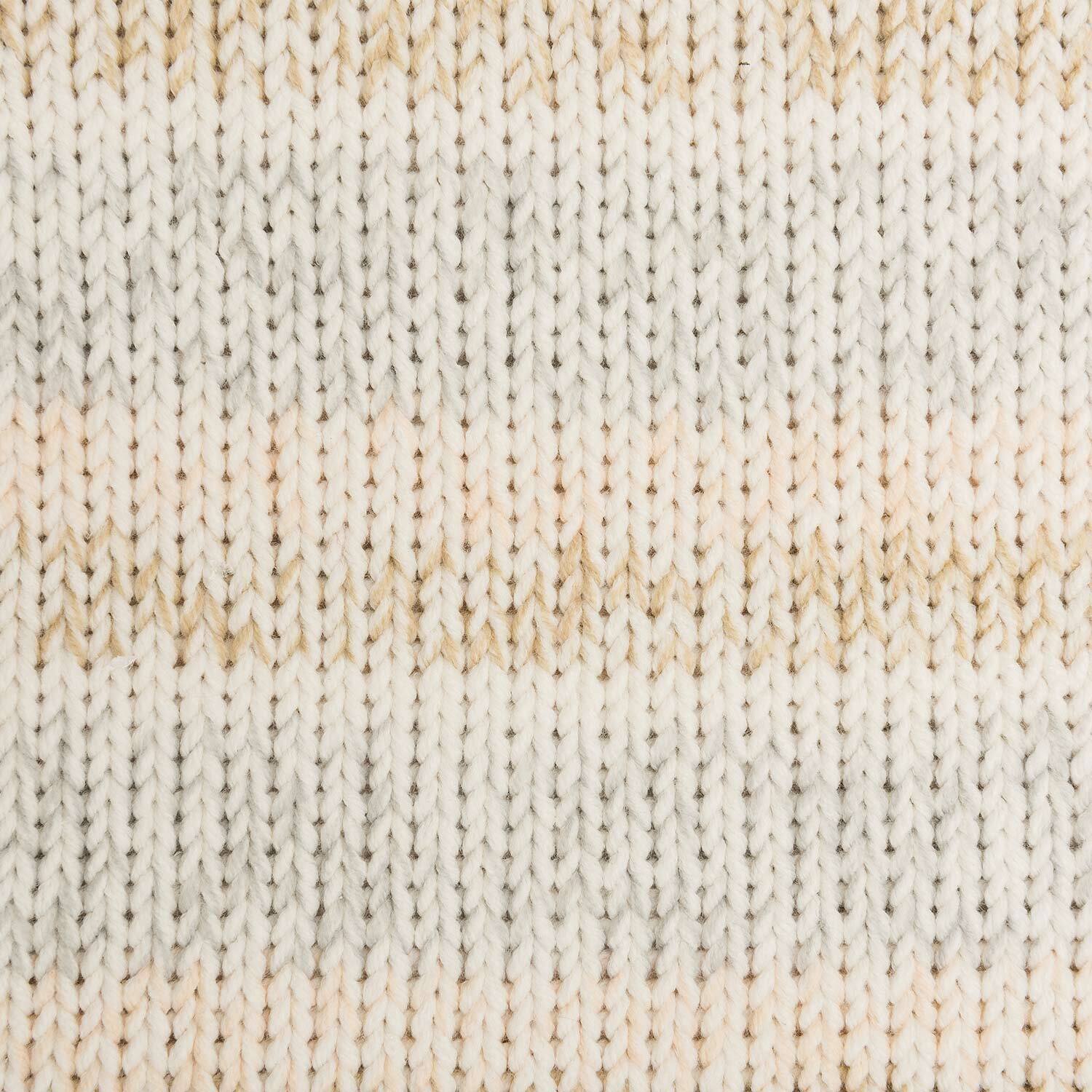 Modern Print: Strickmuster in Puder-Natur von Rico Design, zeigt weiche, pastellfarbene Streifen. Ideal für kreative Strickprojekte.