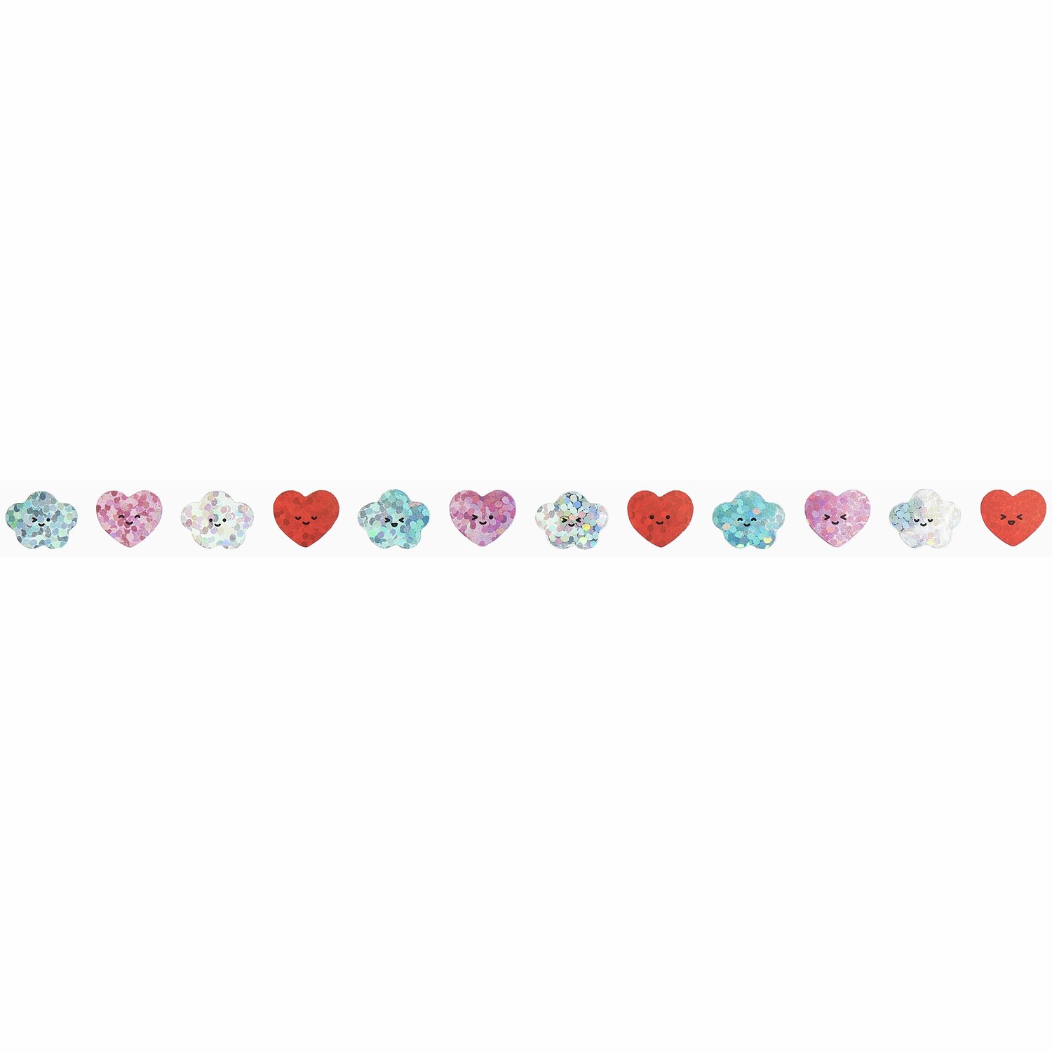 Paper Poetry Mini-Sticker Chingu Herzen/Wolken, bunte Designs, 1x1cm, 80 Stück, ideal für kreative Projekte.