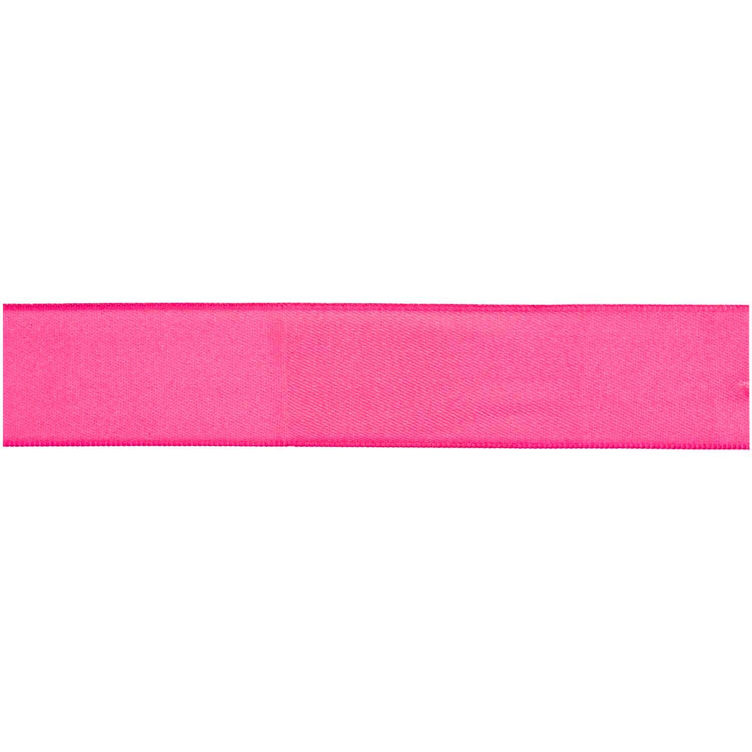 Paper Poetry Satinband 25mm 3m in leuchtendem Neonpink von Rico Design, ideal für kreative Bastelprojekte.