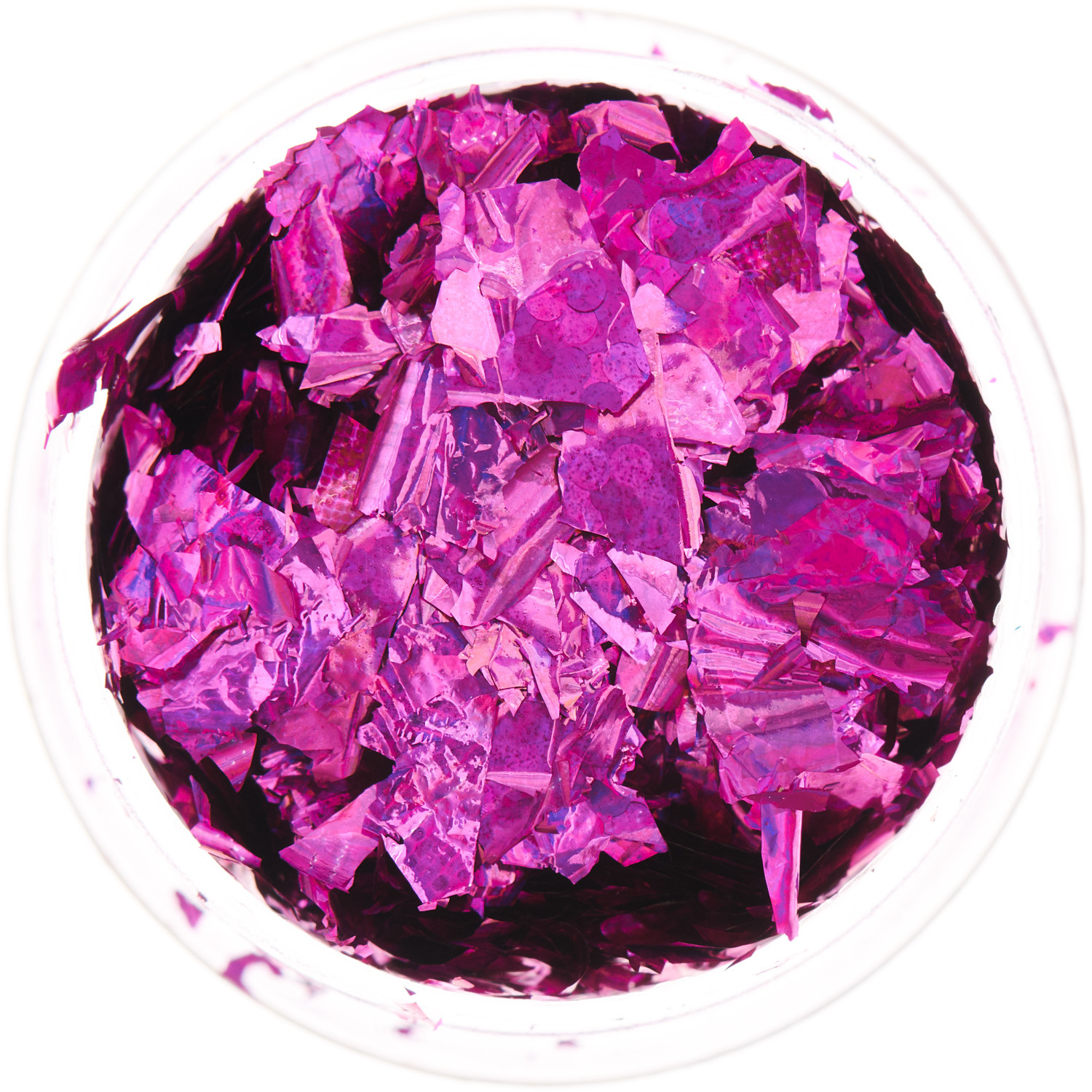 Blattmetall für Resin, holografisch in dunklem Pink, ideal für kreative Bastelprojekte.