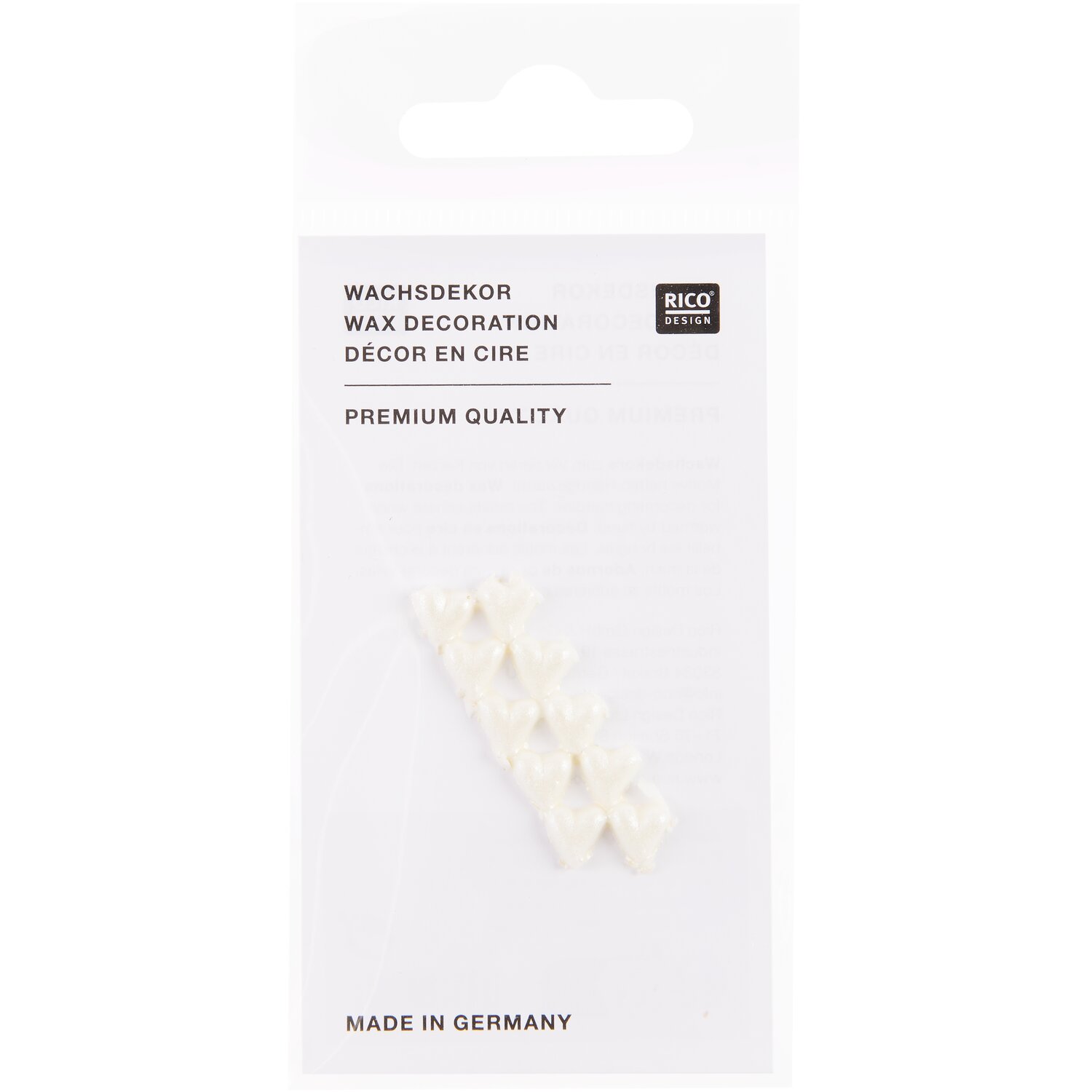 Wachsdekor Herz klein 0,7x0,7cm Farbe Weiß Perlmutt von Rico Design
