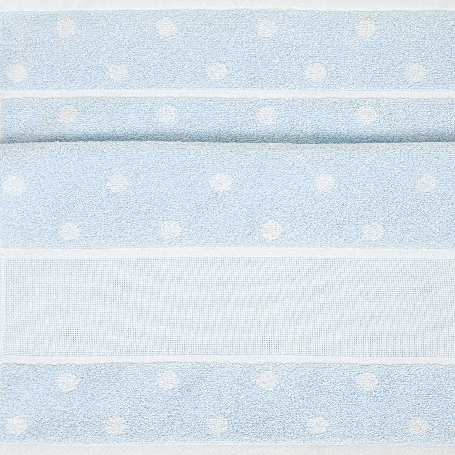 Handtuch mit weißen Punkten, 50x100cm, von Rico Design. Blau-weißes Design mit zarten Mustern.