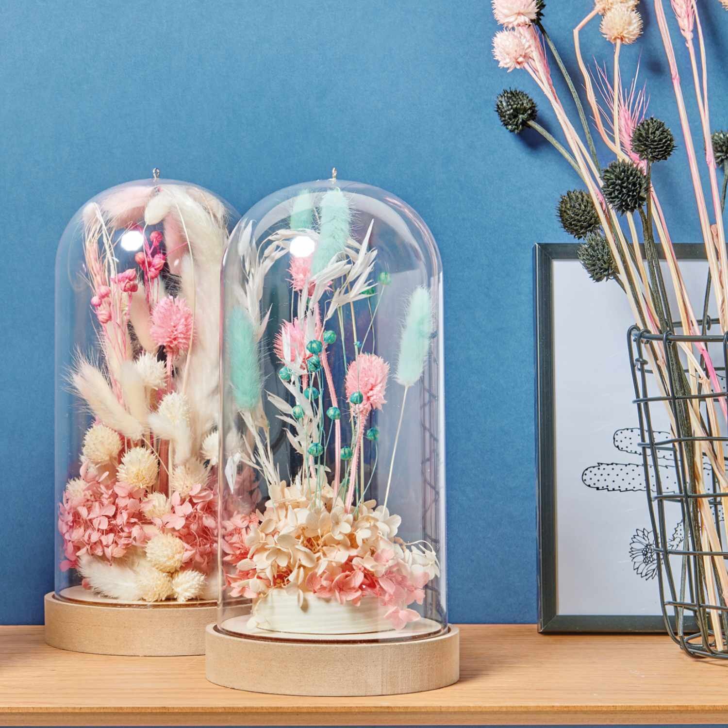 Bastelanleitung Dekohauben mit Trockenblumen von Rico Design