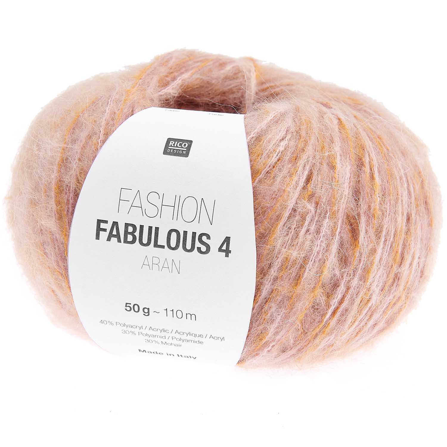 Fashion Fabulous 4 aran: Weiches Garn in Pastell von Rico Design, ideal für Strickprojekte.