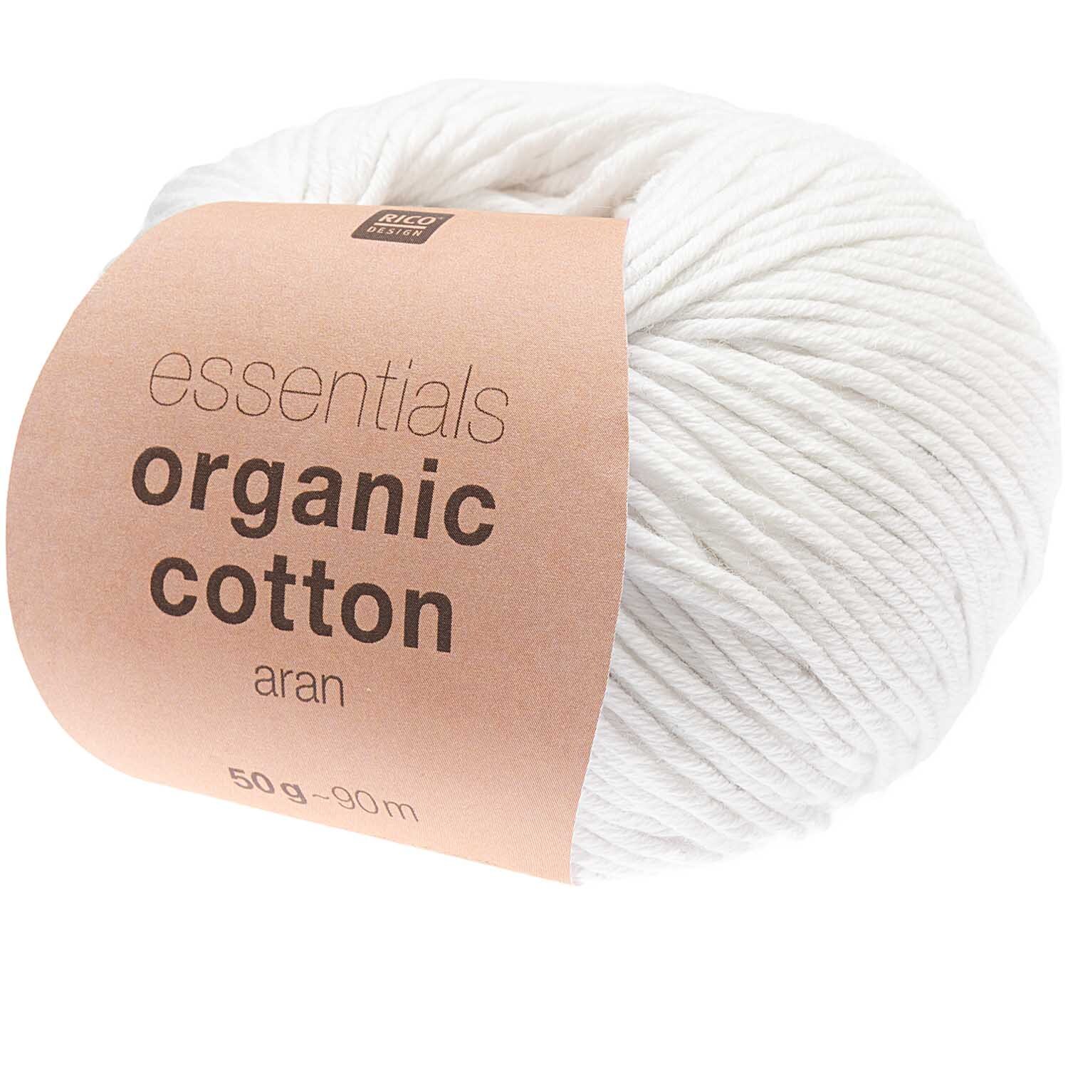 Essentials Organic Cotton aran Häkelset Tasche Modell 04 aus Lovewool Nr. 18, weiß, von Rico Design.