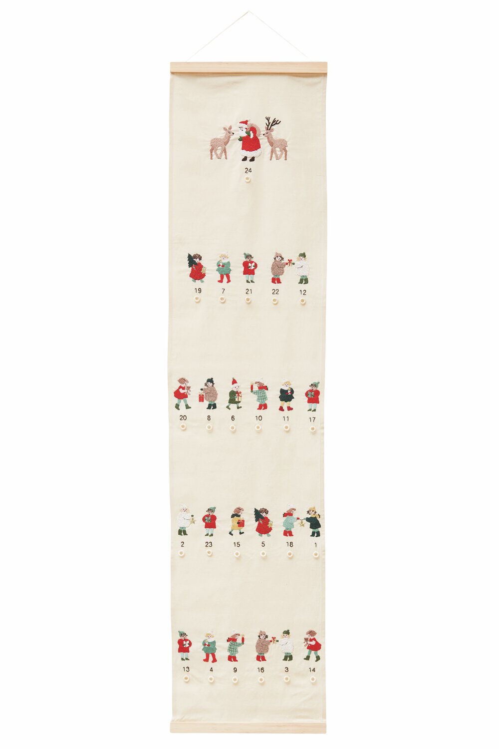Stickpackung Adventskalender Kinder vorgezeichnet 30x124cm von Rico Design