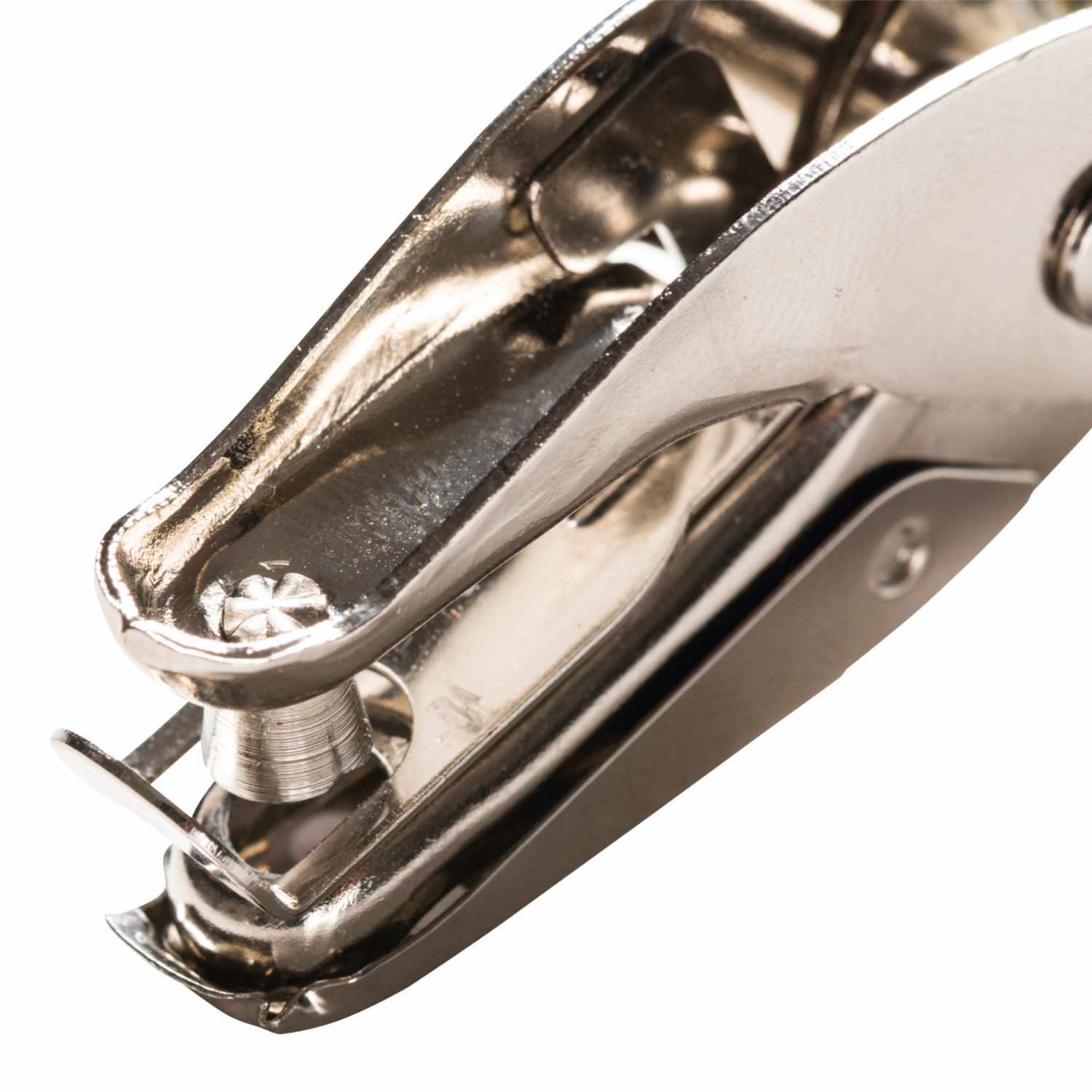Einlochzange 12,5cm aus Metall, ideal für präzises Stanzen von Papier. Hochwertige Verarbeitung von HEYDA.