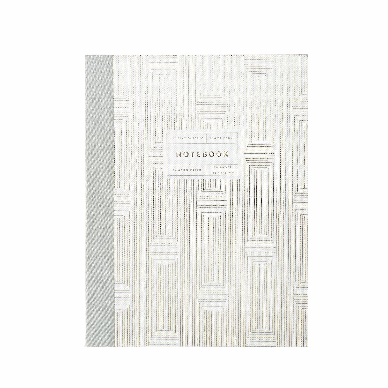 Notizbuch S Struktur 80 Seiten mit elegantem, silbernem Design und grauem Rücken. Ideal für stilvolle Notizen.