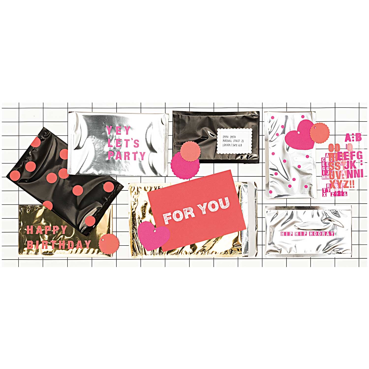 Paper Poetry Office Sticker Buchstaben neonrot 4 Bogen von Rico Design