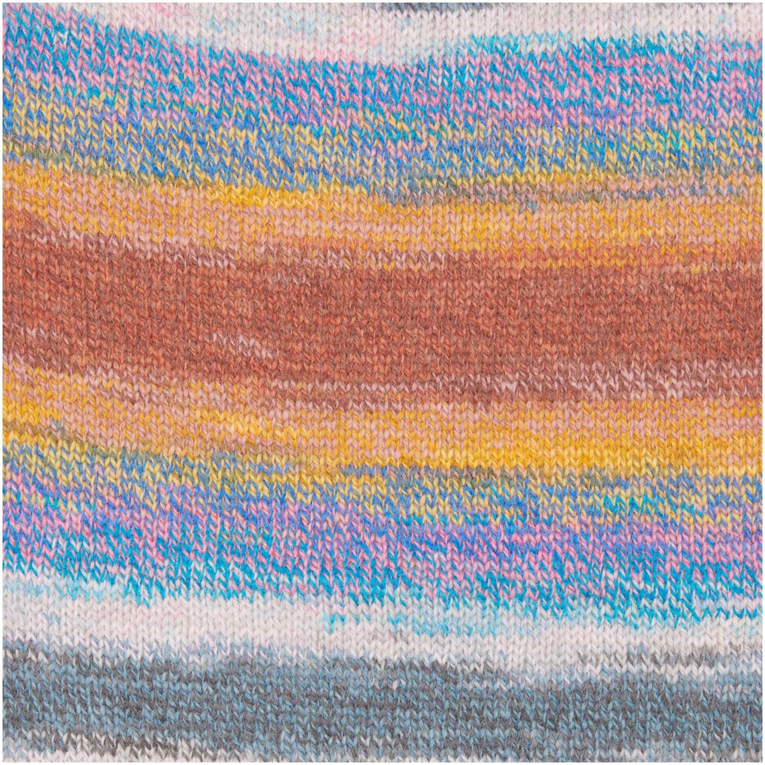 Creative Chic-Unique dk: Buntes Strickmuster mit warmen Farbtönen, ideal für kreative Projekte.