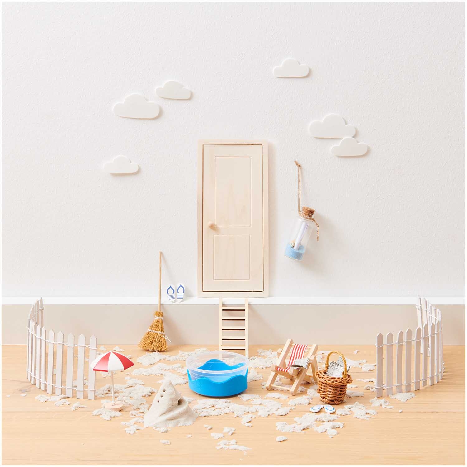 Miniatur Zaun 25x8,5cm Farbe Weiß von Rico Design