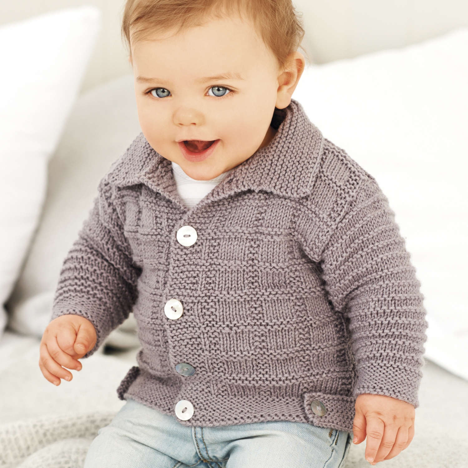 Strickanleitung Babyjacke mit Kragen von idee. Creativmarkt