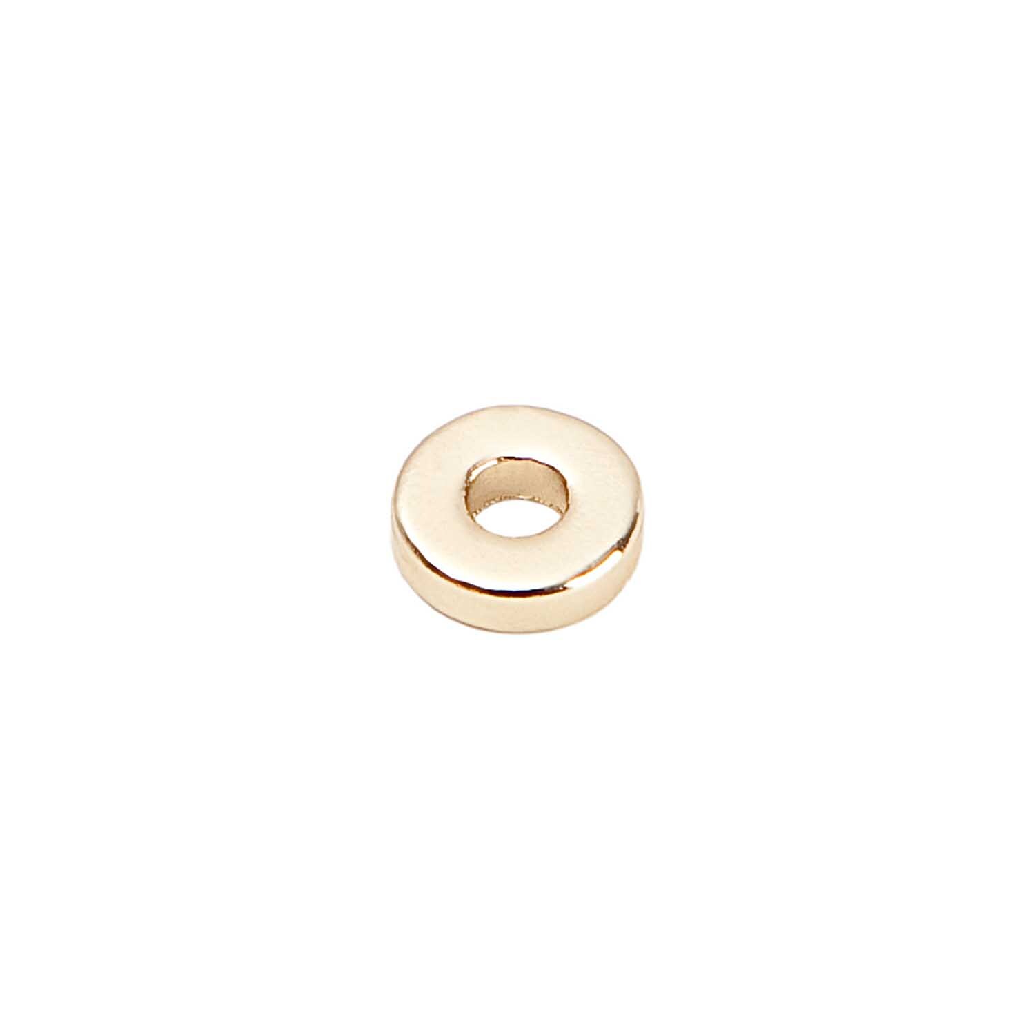 Scheibe rund gold 4mm 40 Stück von Rico Design. Goldene, runde Scheibe mit Loch in der Mitte. Ideal für Schmuckdesigns.
